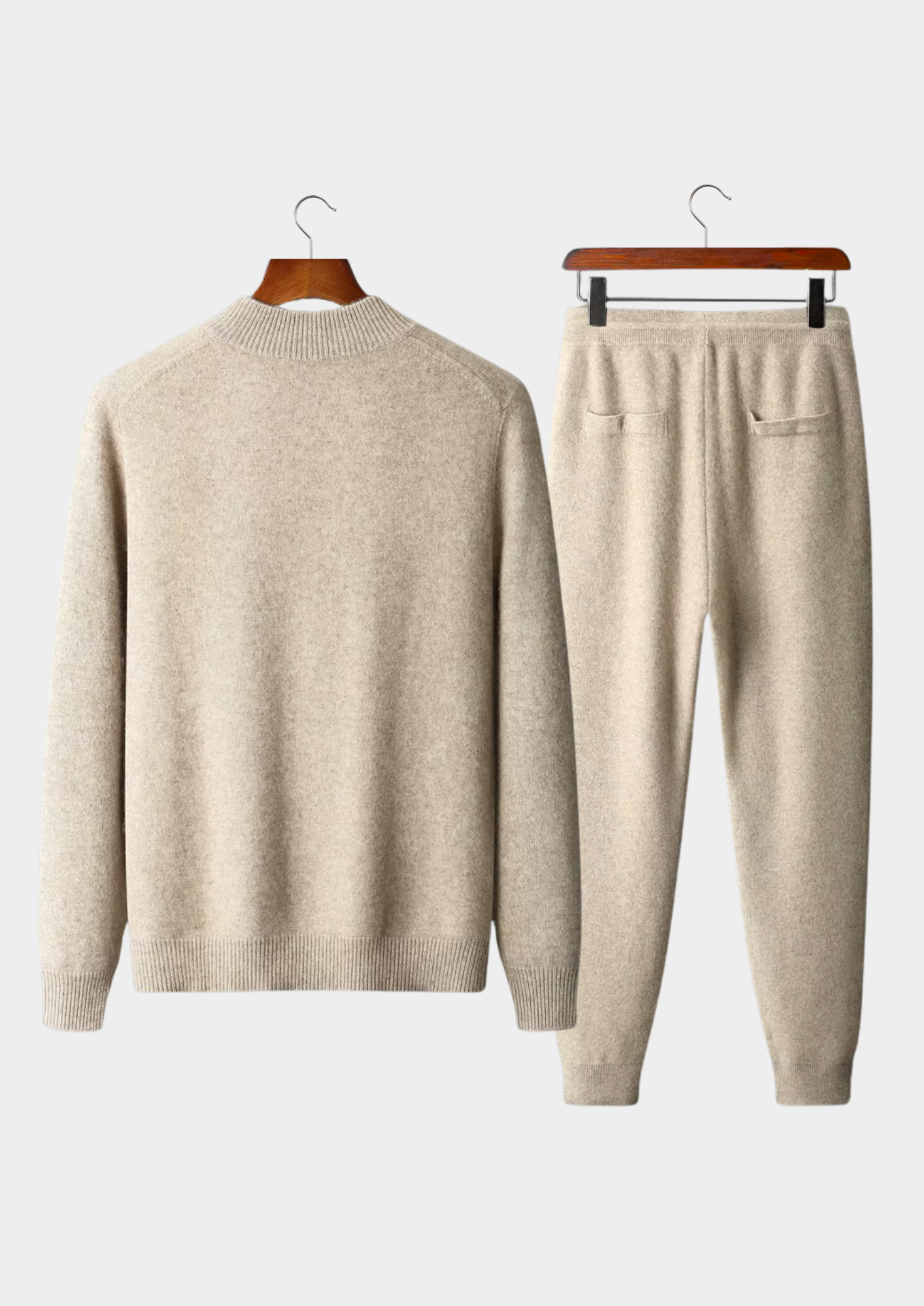 Conjunto Luzzo em Lã Merino Extrafina Pura Areia