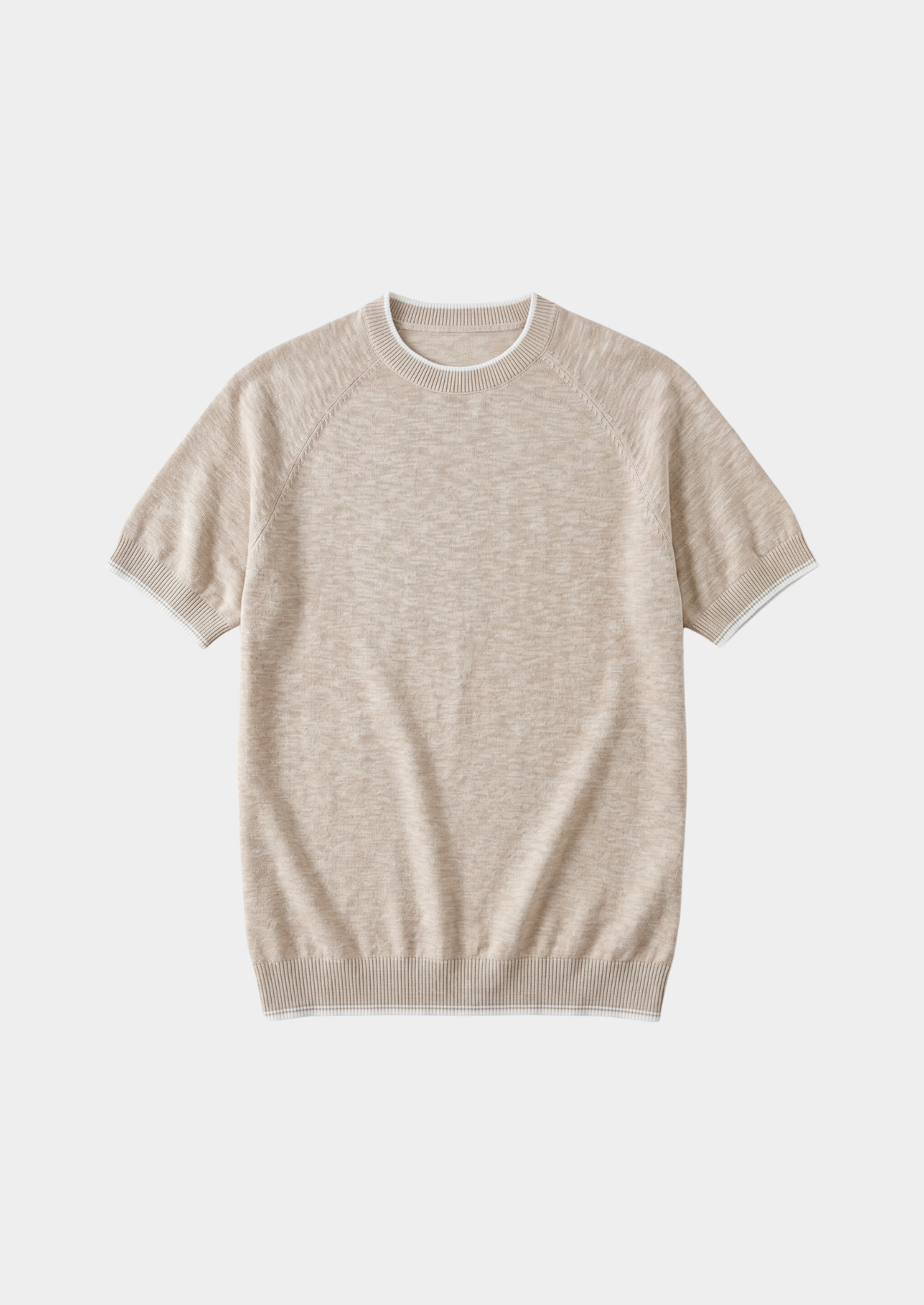 Camiseta Capri Linho Contraste Bege