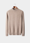 Mockneck Canelado em Lã Merino Extra-Fina Pura