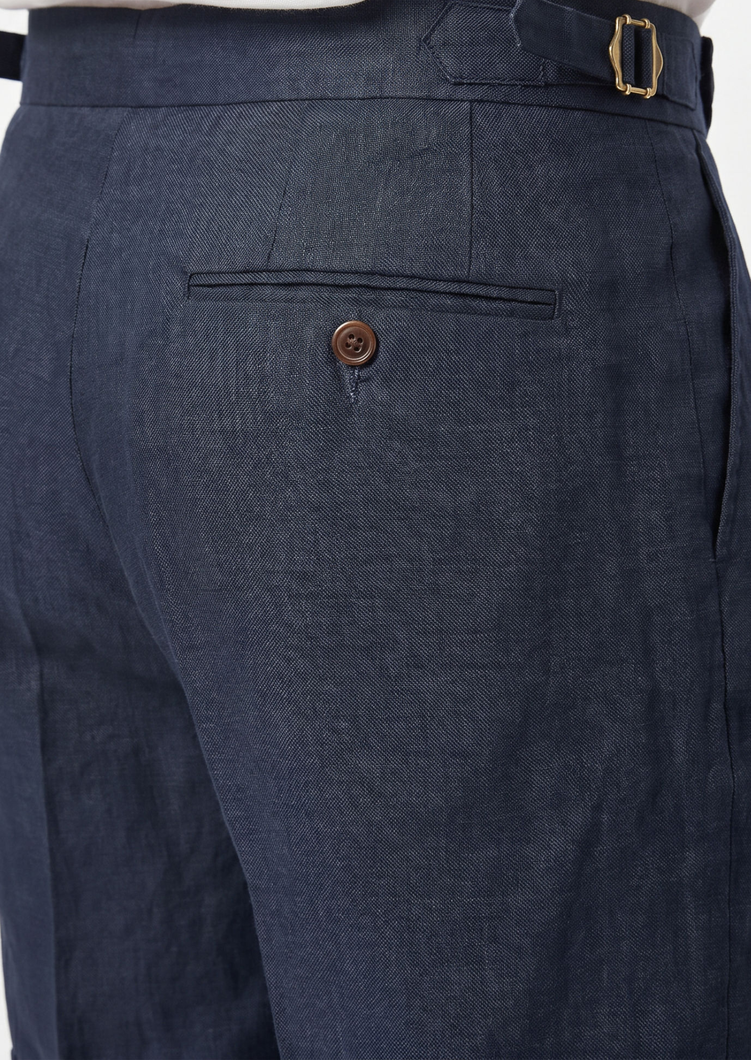 Shorts SEASIDE Plissado de Linho Azul Marinho