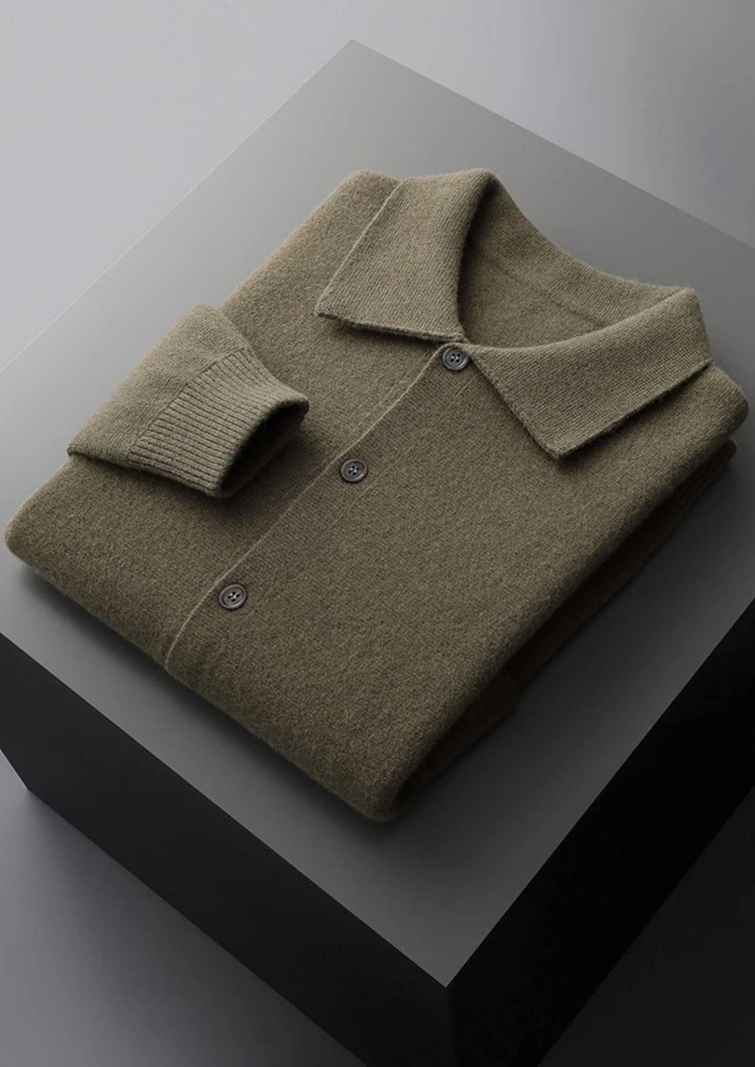 Overshirt com Botões em Lã Merino Extrafina Pura