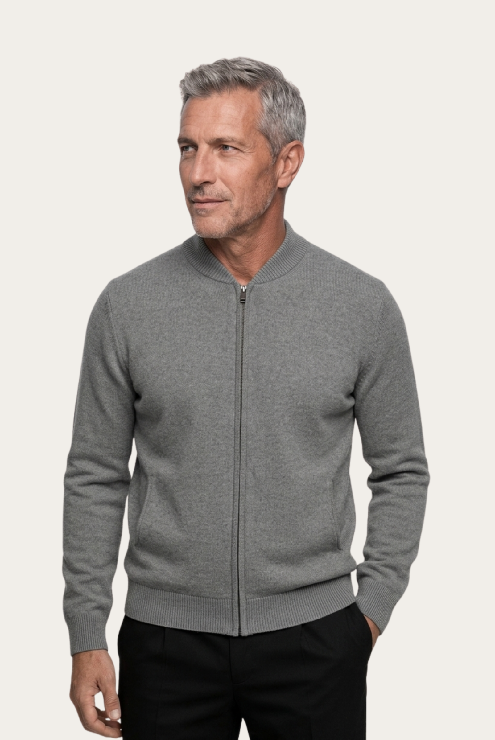 Suéter de Cashmere Cinza