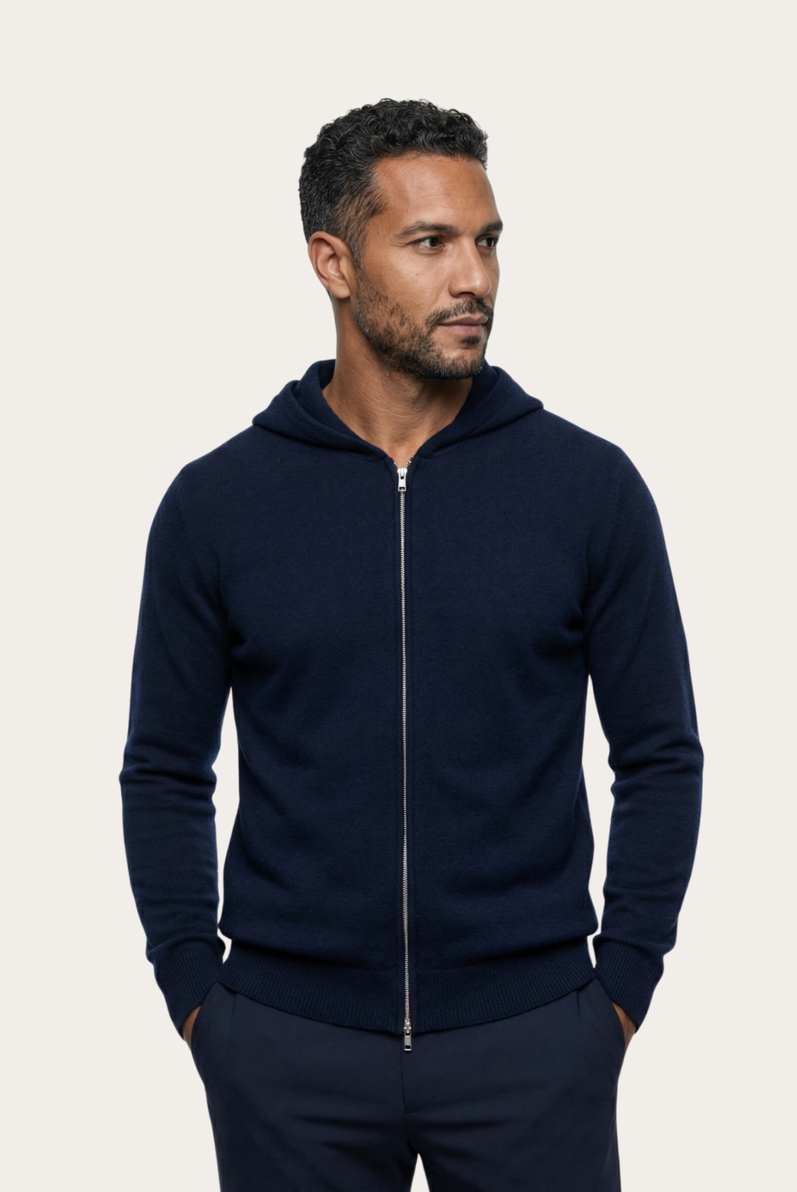 Colete Premium de Cashmere Azul-Marinho