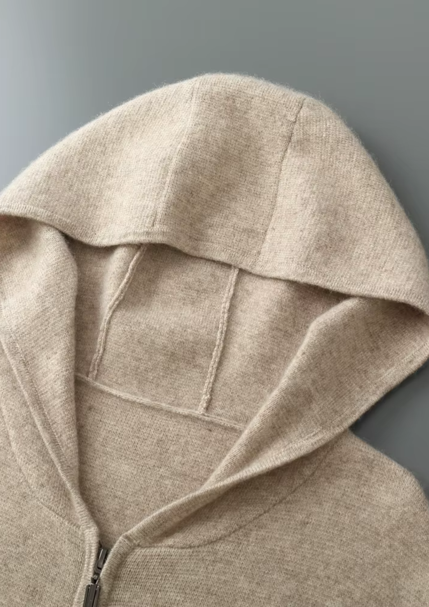 Moletom com Zíper em Lã Merino Extrafina Pura