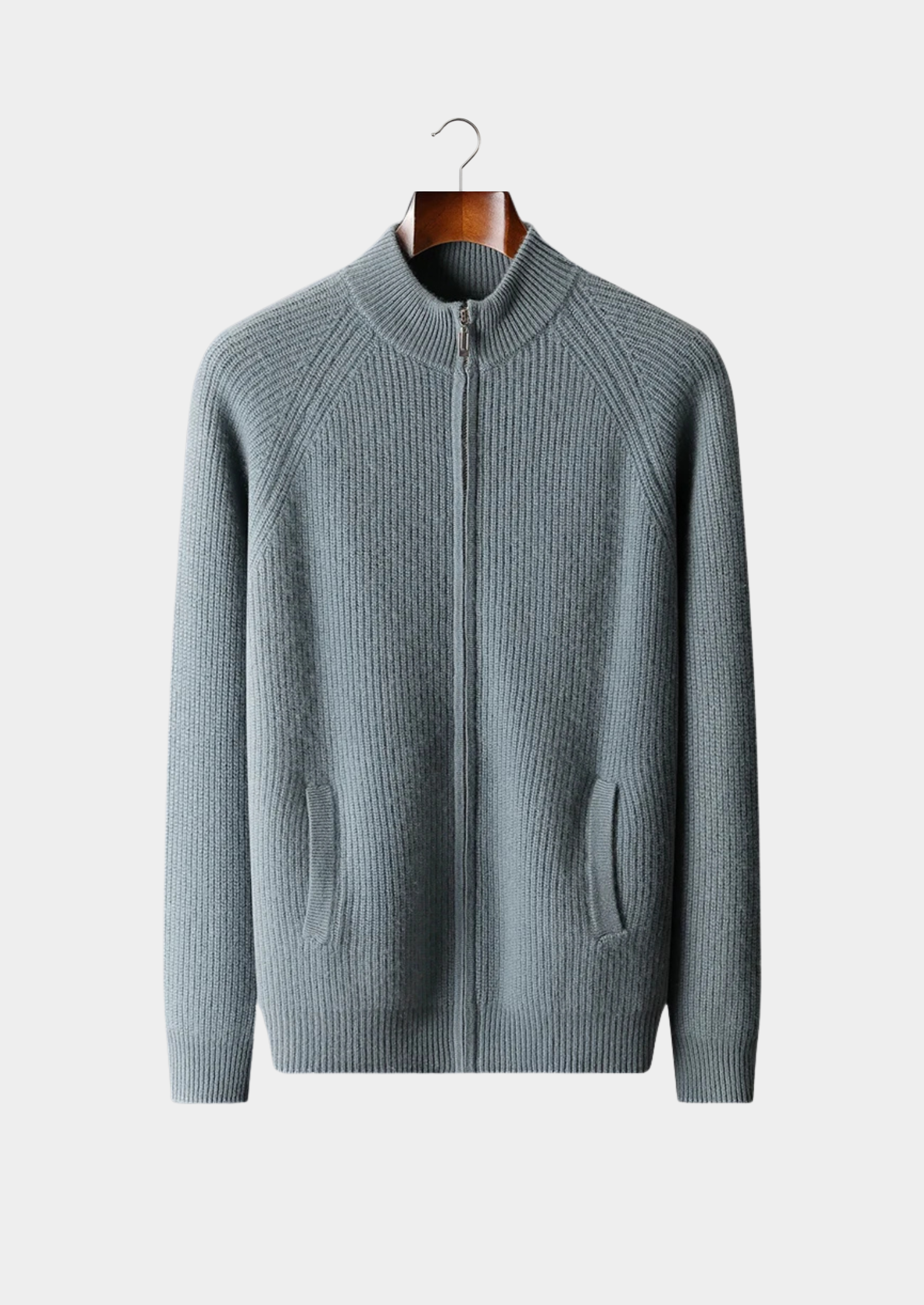 Cardigan Canelado em Caxemira Premium