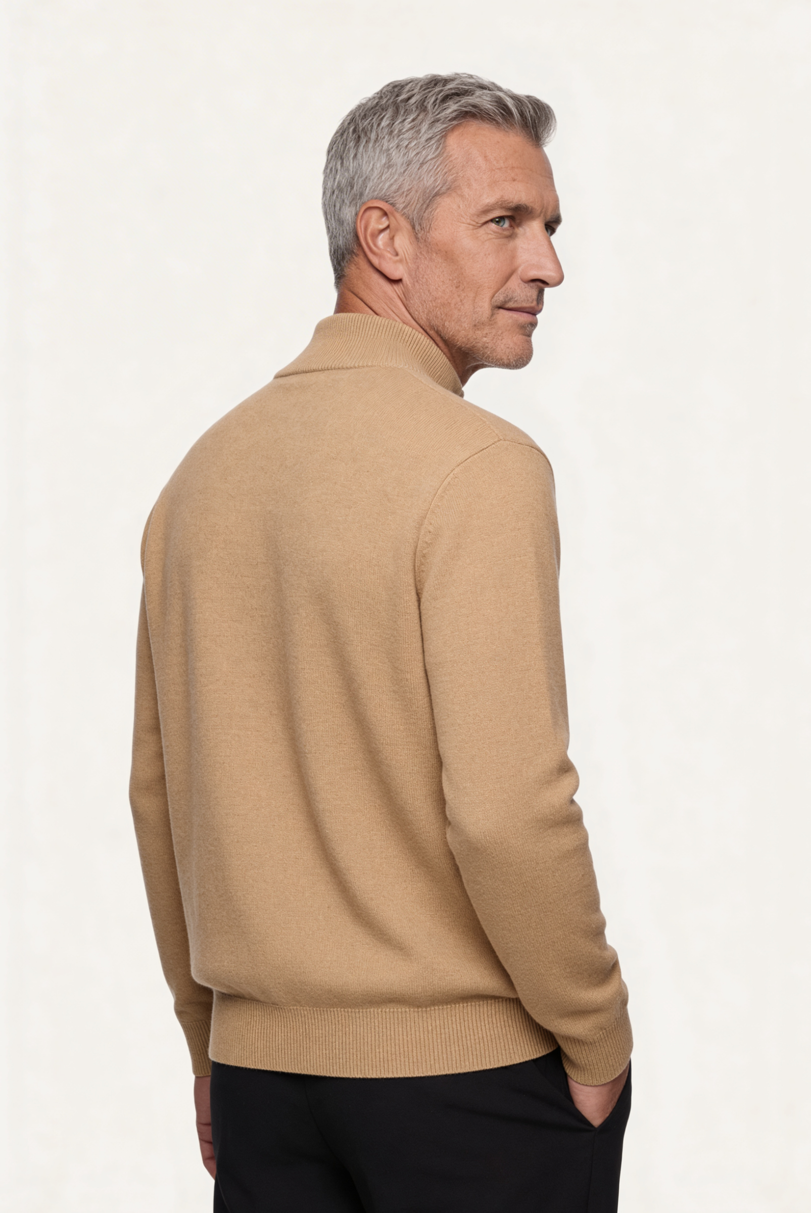 Cardigan de Cashmere Dupla Face Camelo