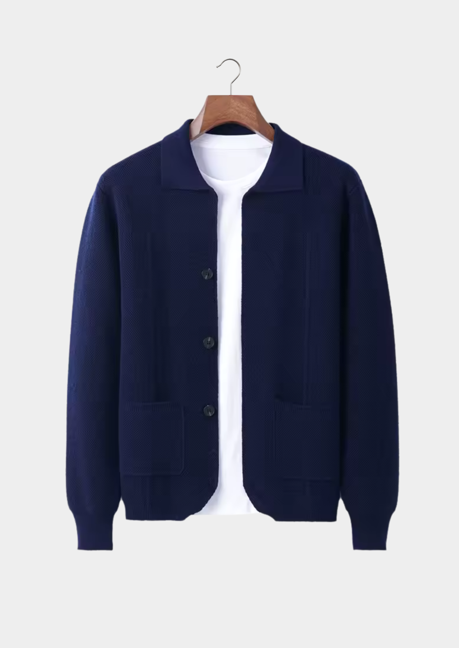 Overshirt com Botões em Lã Merino Extrafina Pura