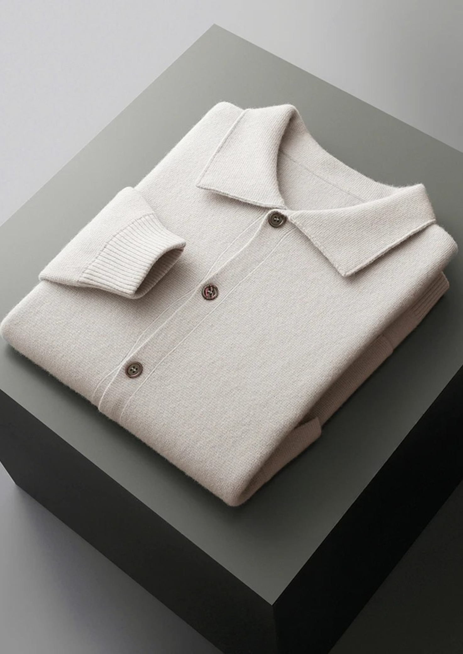 Overshirt com Botões em Lã Merino Extrafina Pura