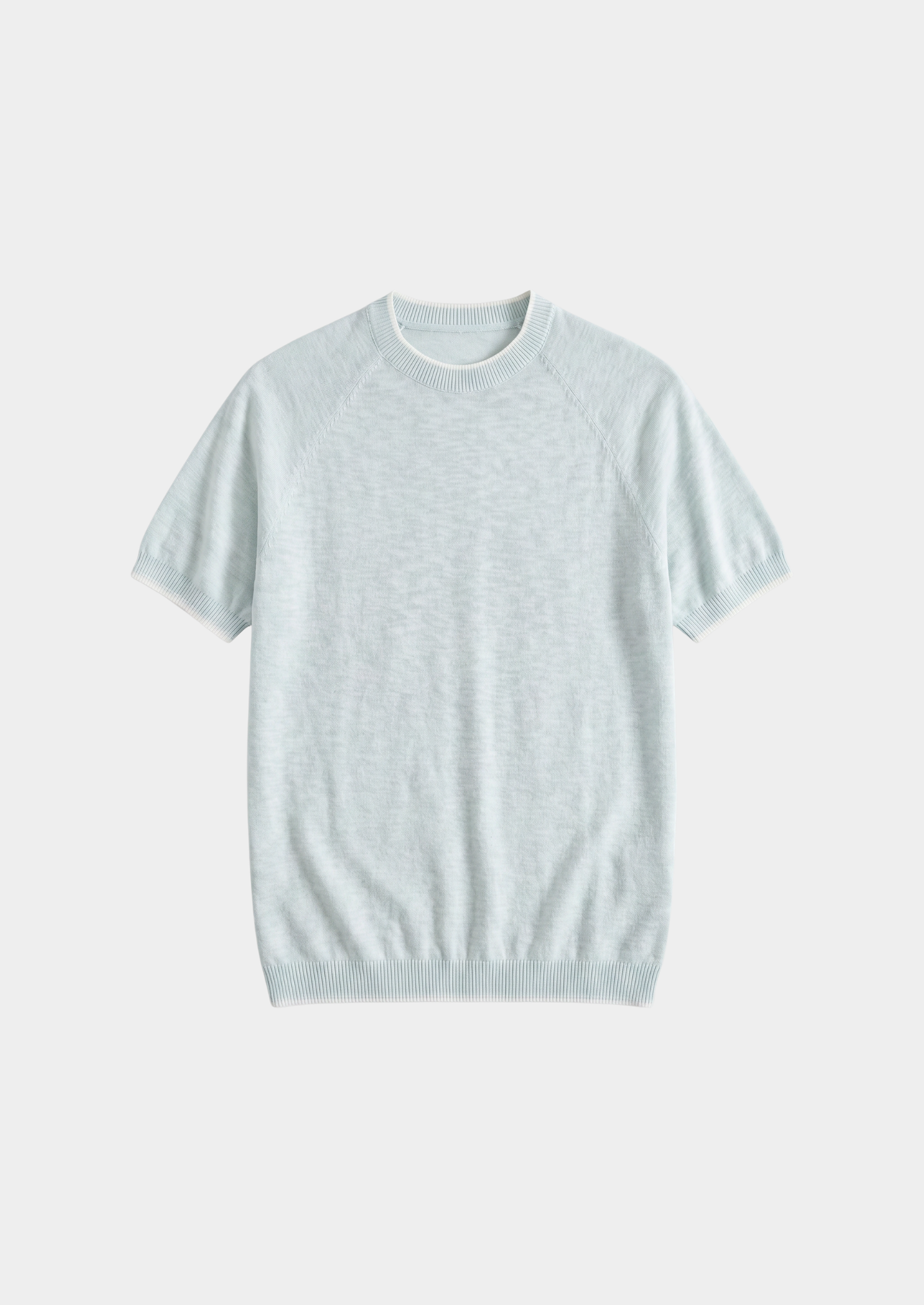 Camiseta Capri Linho Contraste Azul Gelo