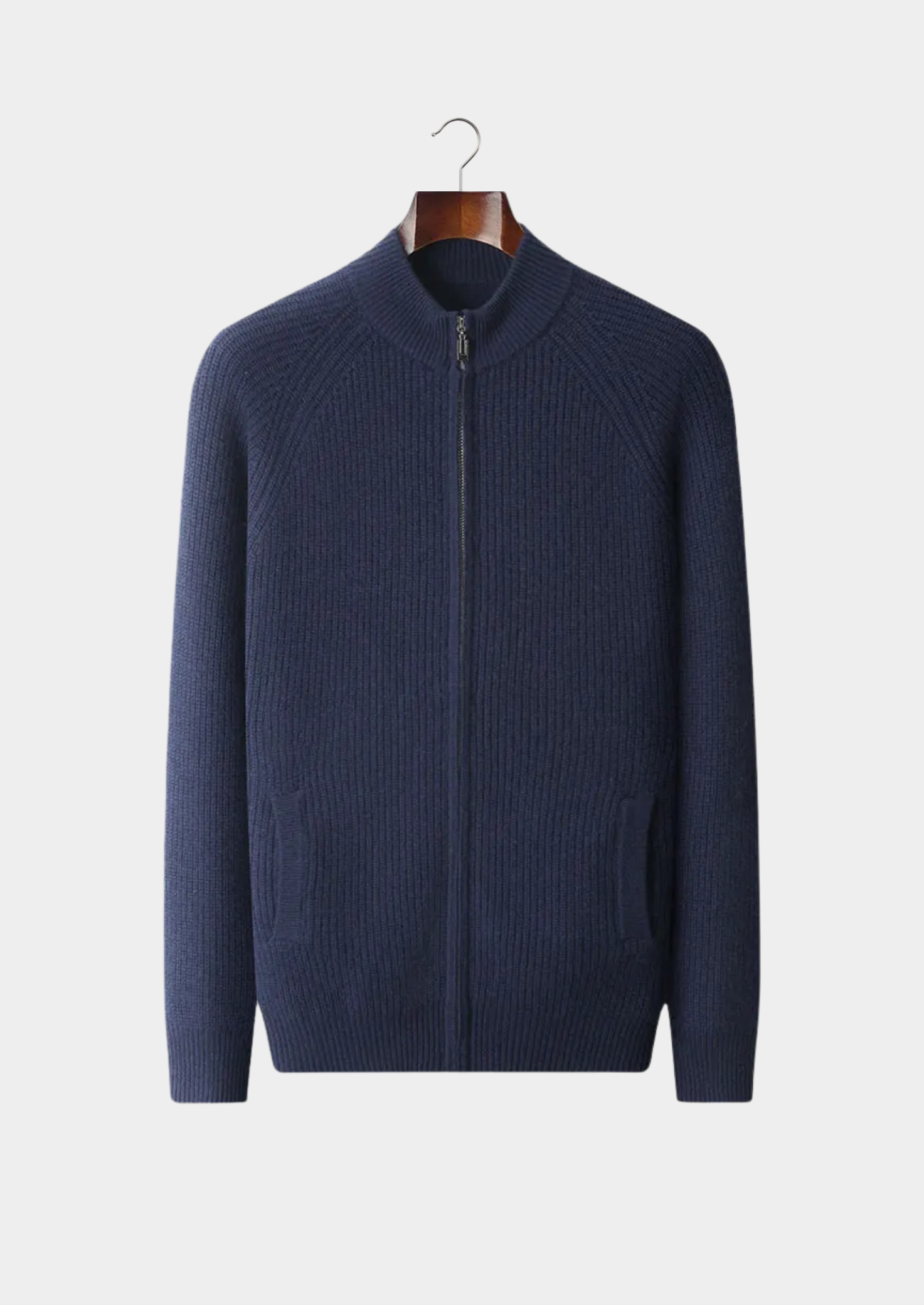 Cardigan Canelado em Caxemira Premium