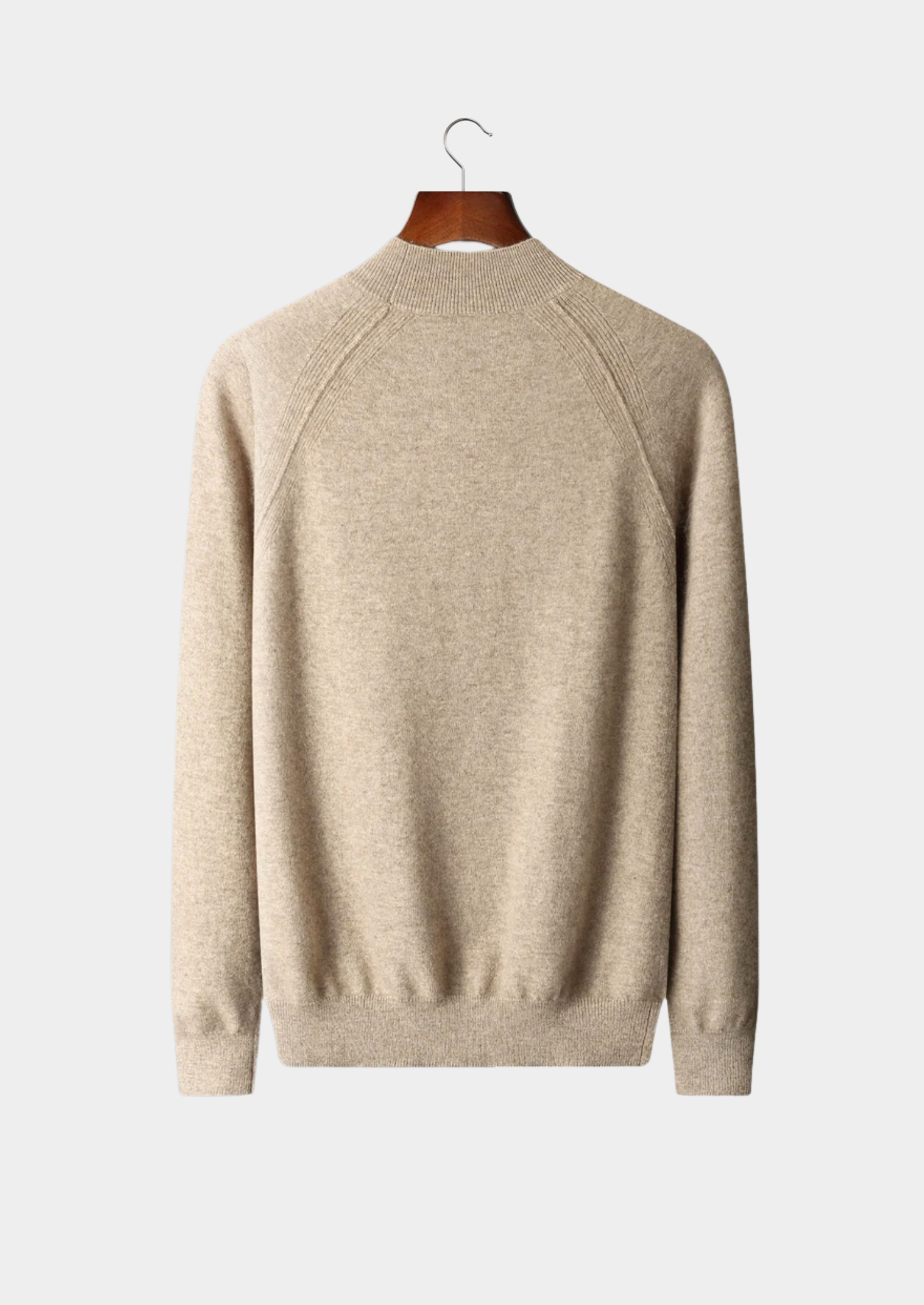 Gola Alta Raglan em Lã Merino Extrafina Pura