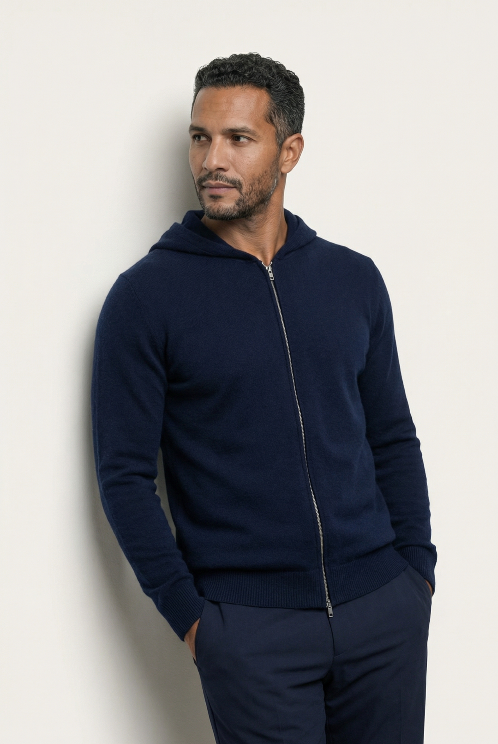 Colete Premium de Cashmere Azul-Marinho