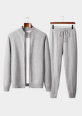 Conjunto Luzzo Cinza Claro em Lã Merino Extrafina Pura