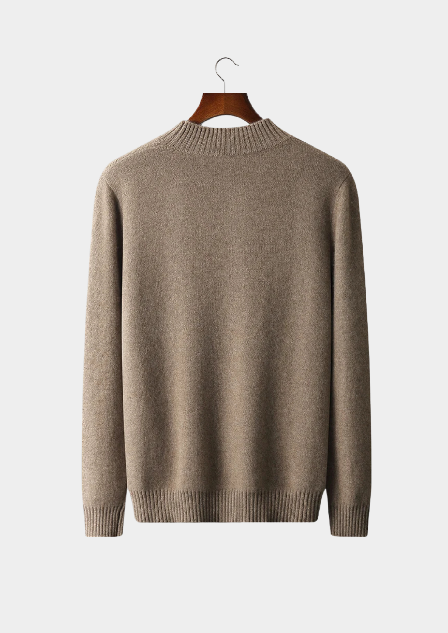 Suéter Gola Alta Jacquard em Lã Merino Extrafina