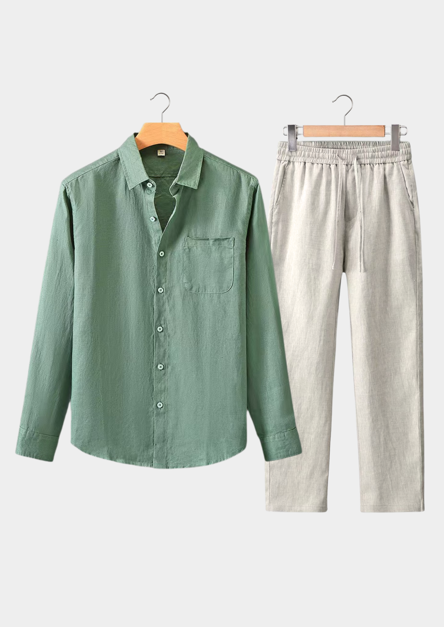 Conjunto Verão Dolcevita Manga Longa - Verde/Bege