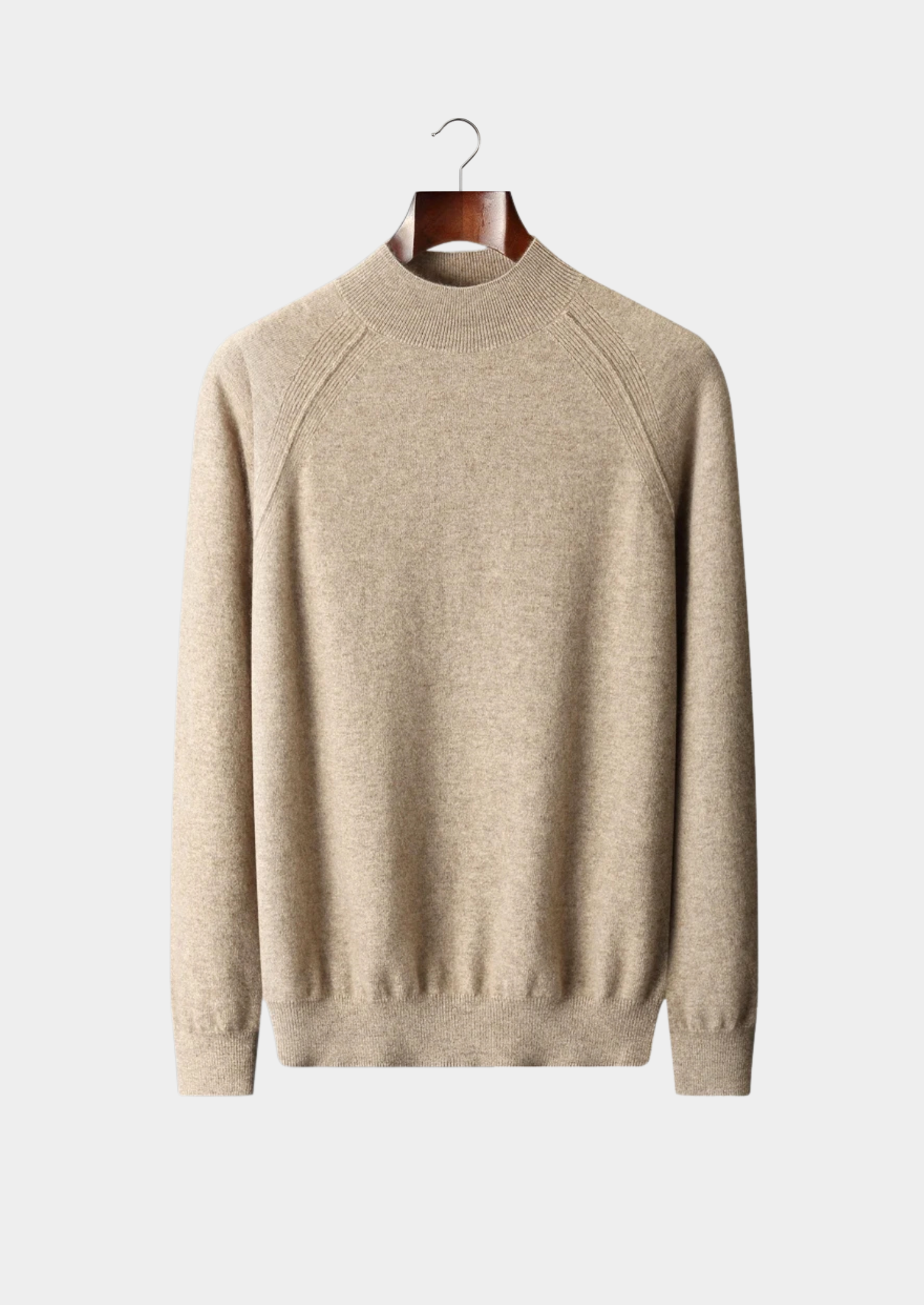 Gola Alta Raglan em Lã Merino Extrafina Pura