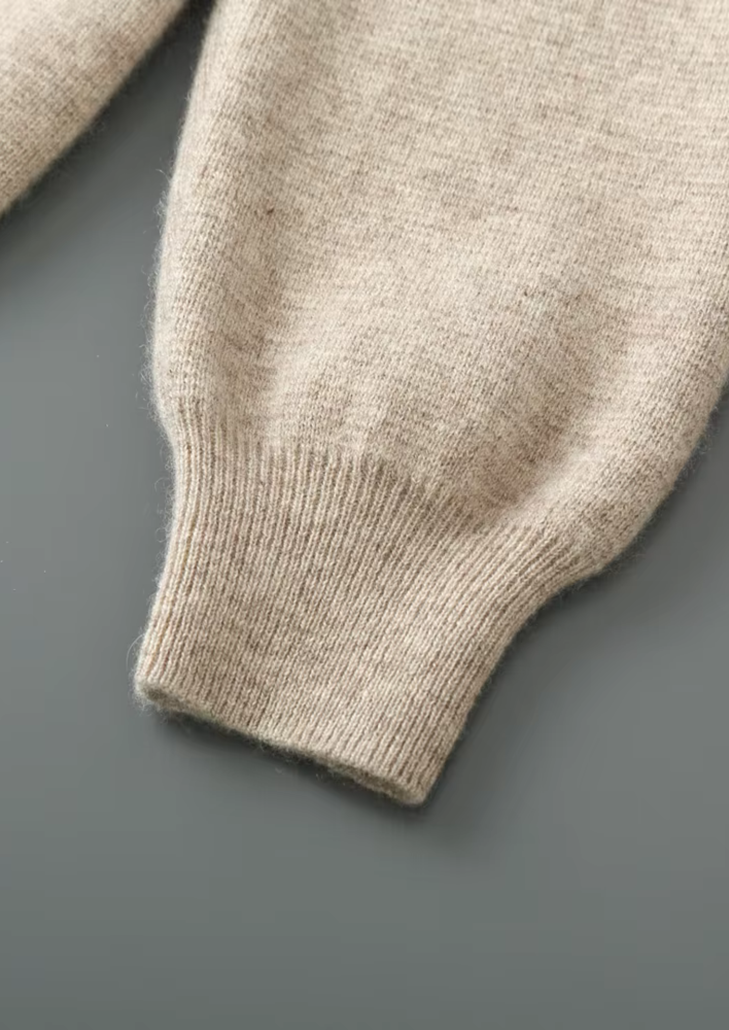 Moletom com Zíper em Lã Merino Extrafina Pura
