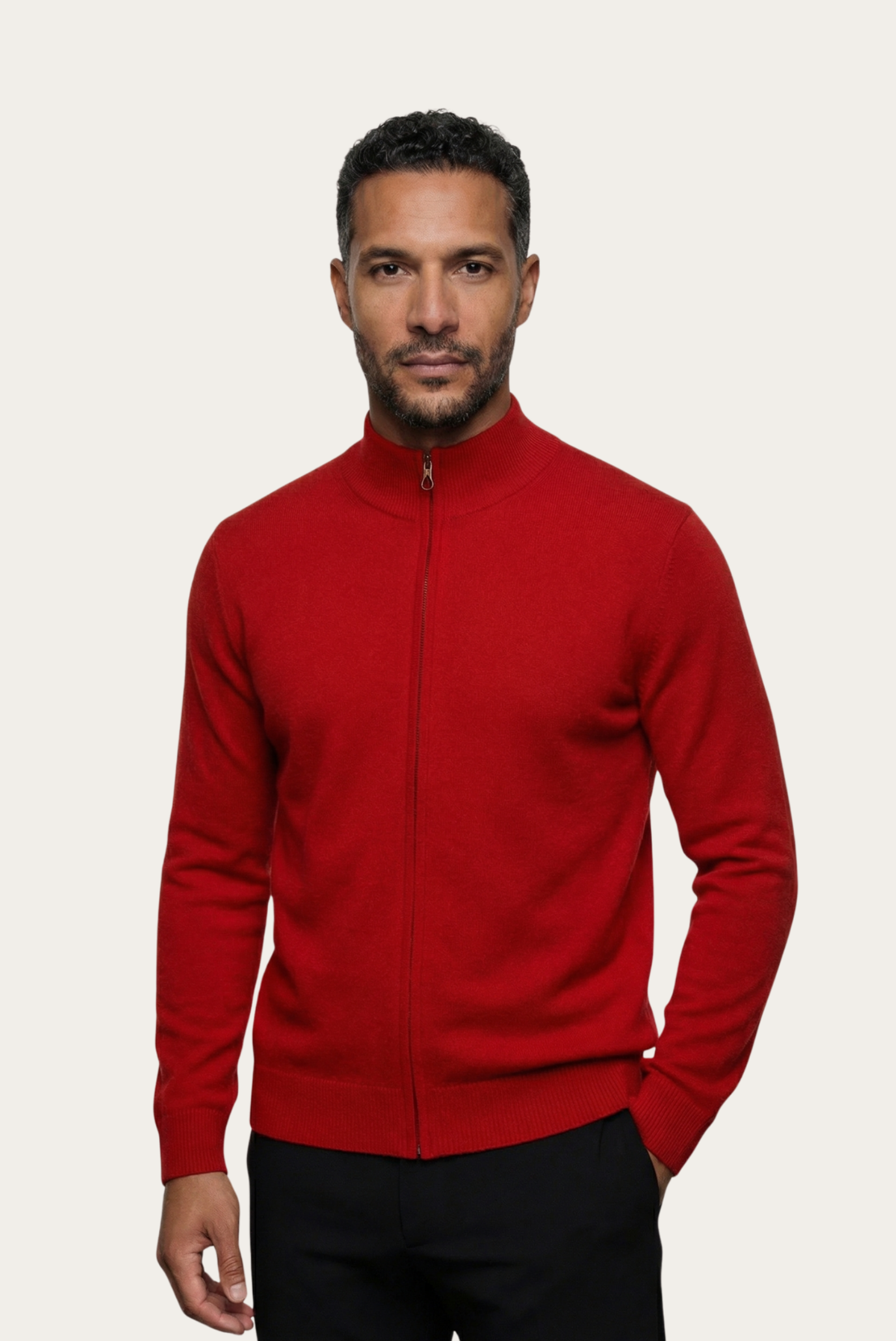 Cardigan de Cashmere Dupla Face Vermelho