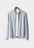 Cardigan com Zíper em Lã Merino Extrafina Pura