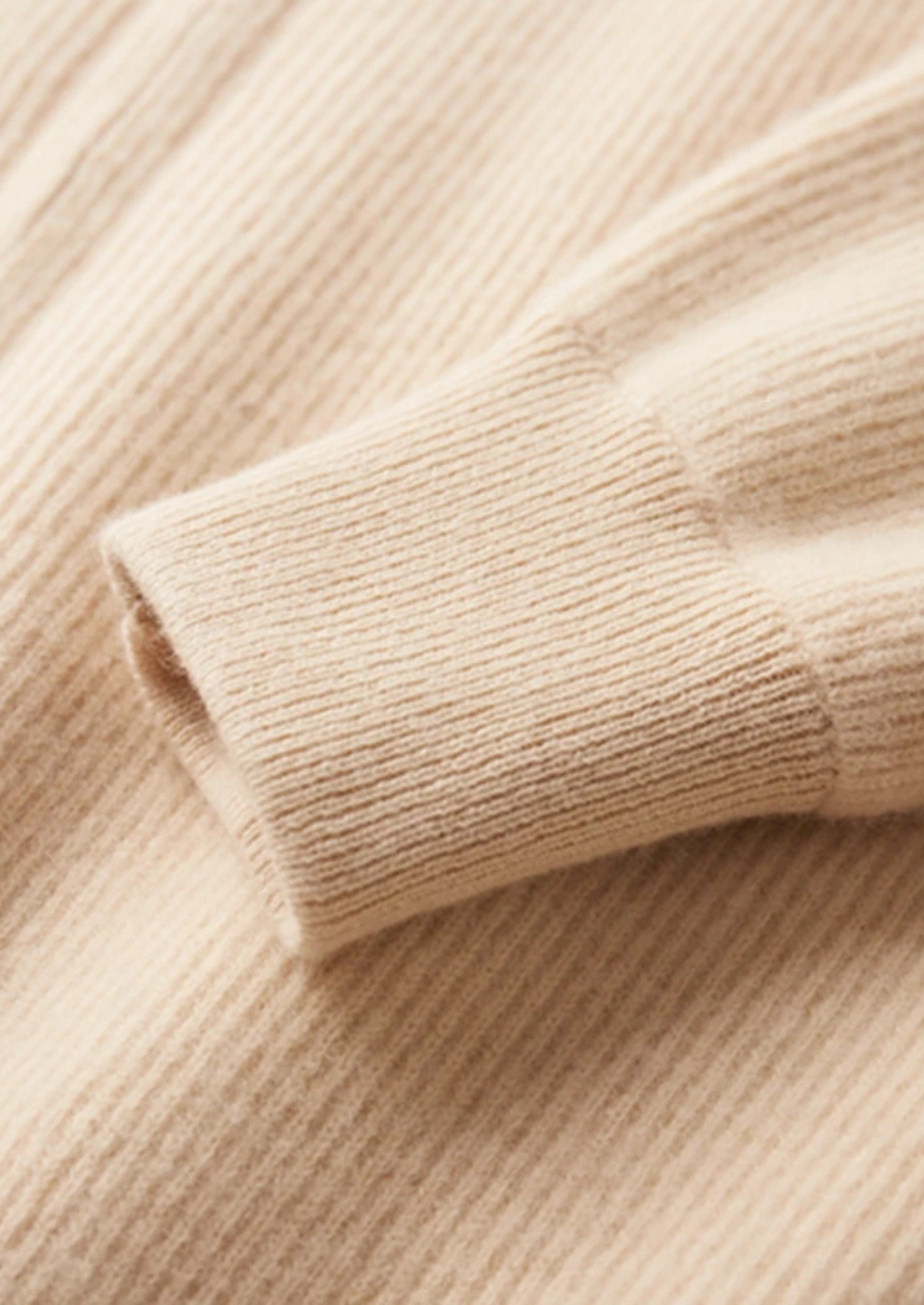 Cardigan com Zíper Canelado em Lã Merino Extrafina