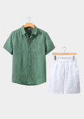 CONJUNTO DE VERÃO DOLCEVITA MANGA CURTA - VERDE/BRANCO