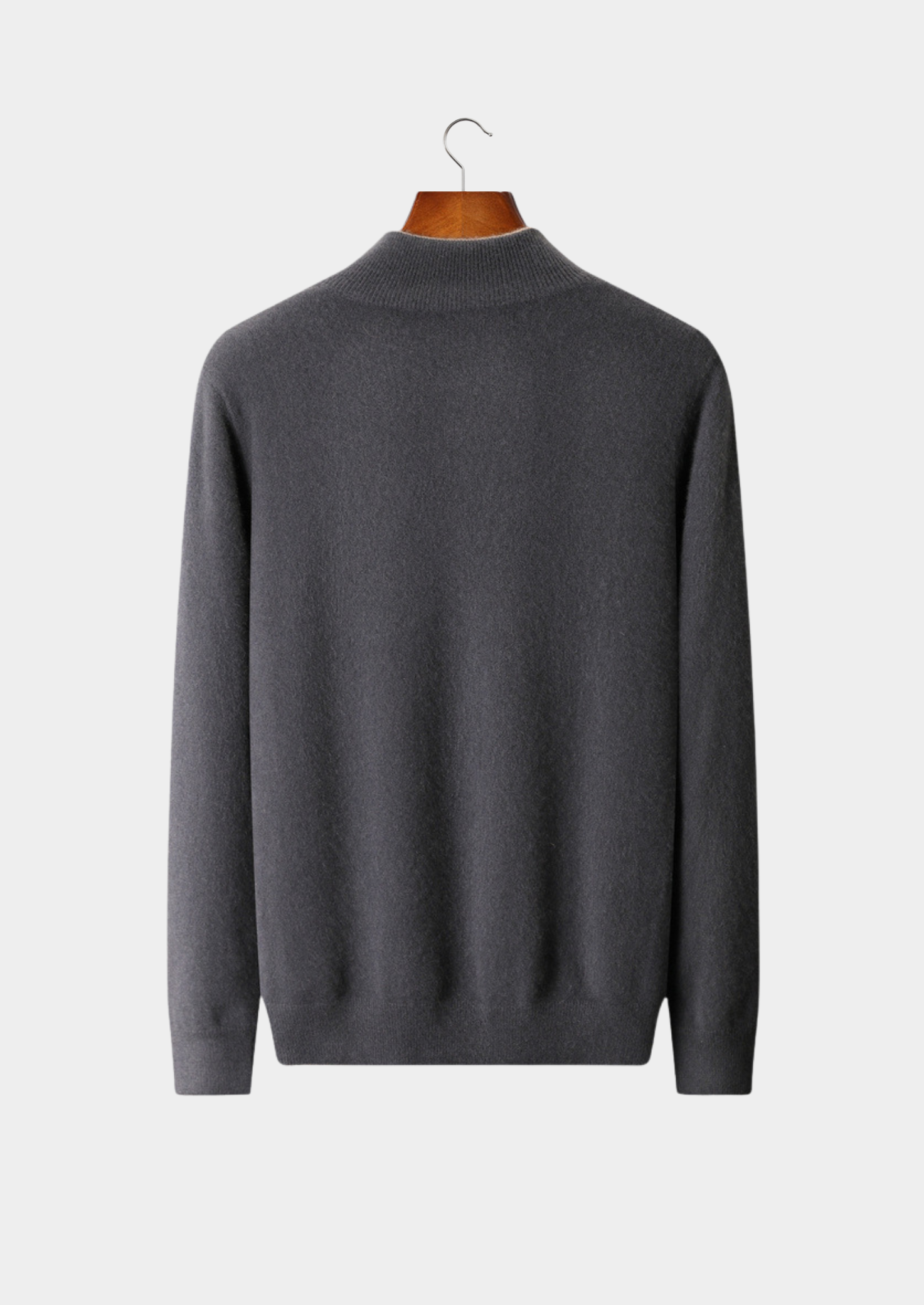 CARDIGAN DUPLO ZÍPER EM CASHMERE PURO CINZA ESCURO