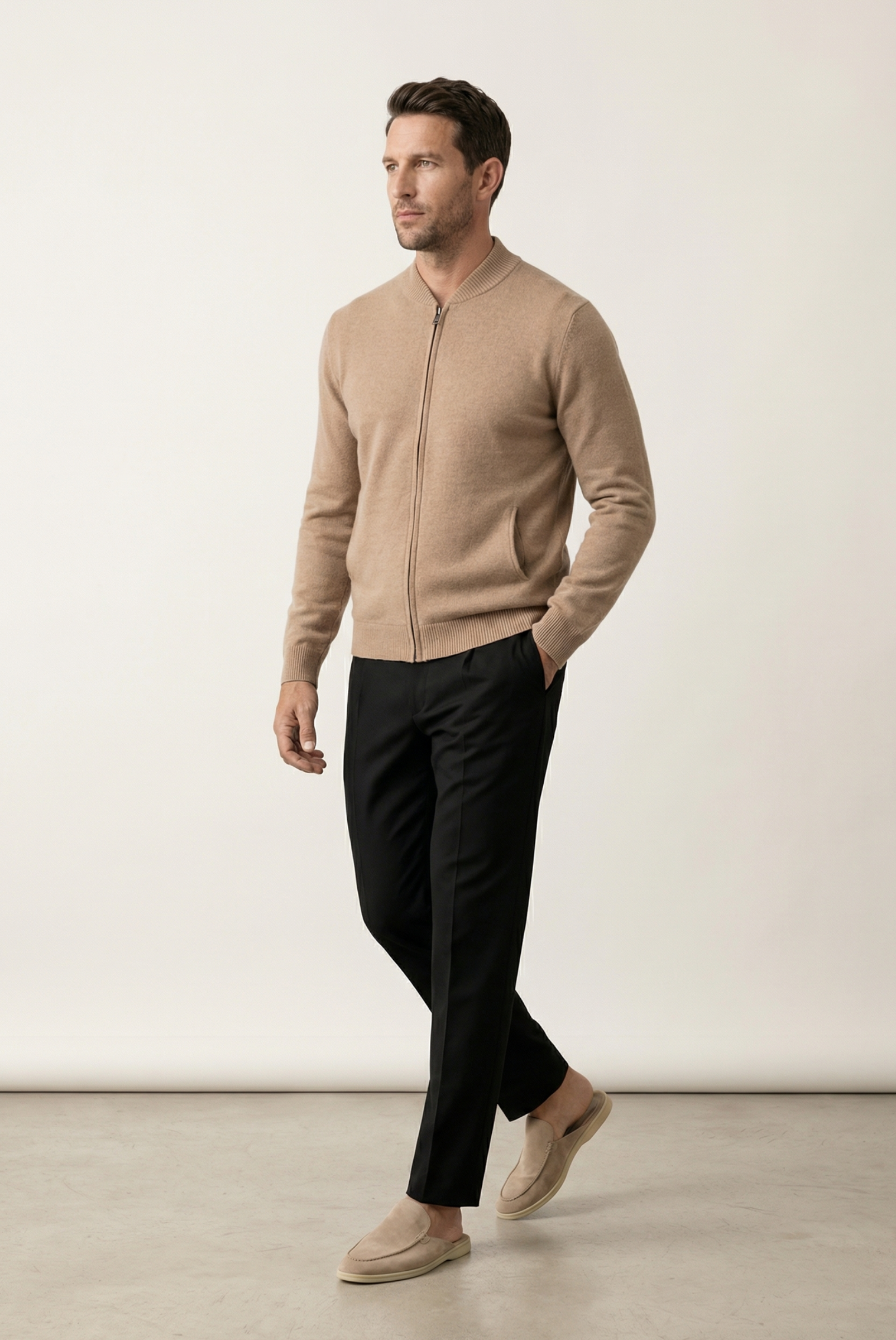 Suéter de Cashmere Camelo