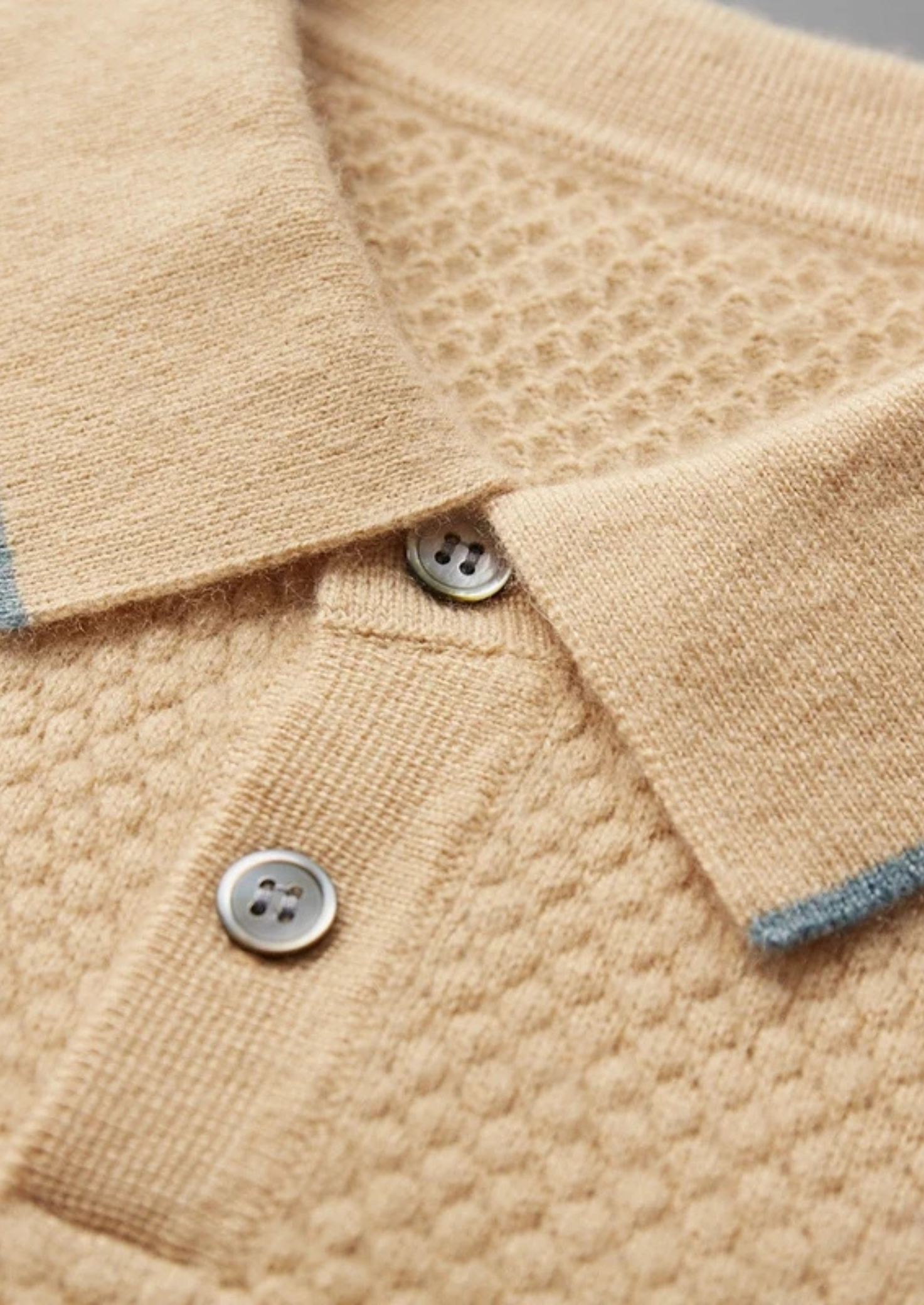 Polo Premium Cashmere Mostarda Bicolor