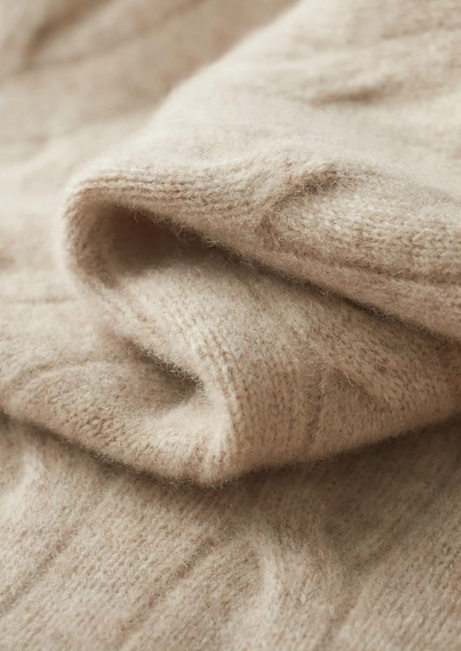 Suéter Meio Zíper em Tricô Trançado de Lã Merino Extrafina Pura