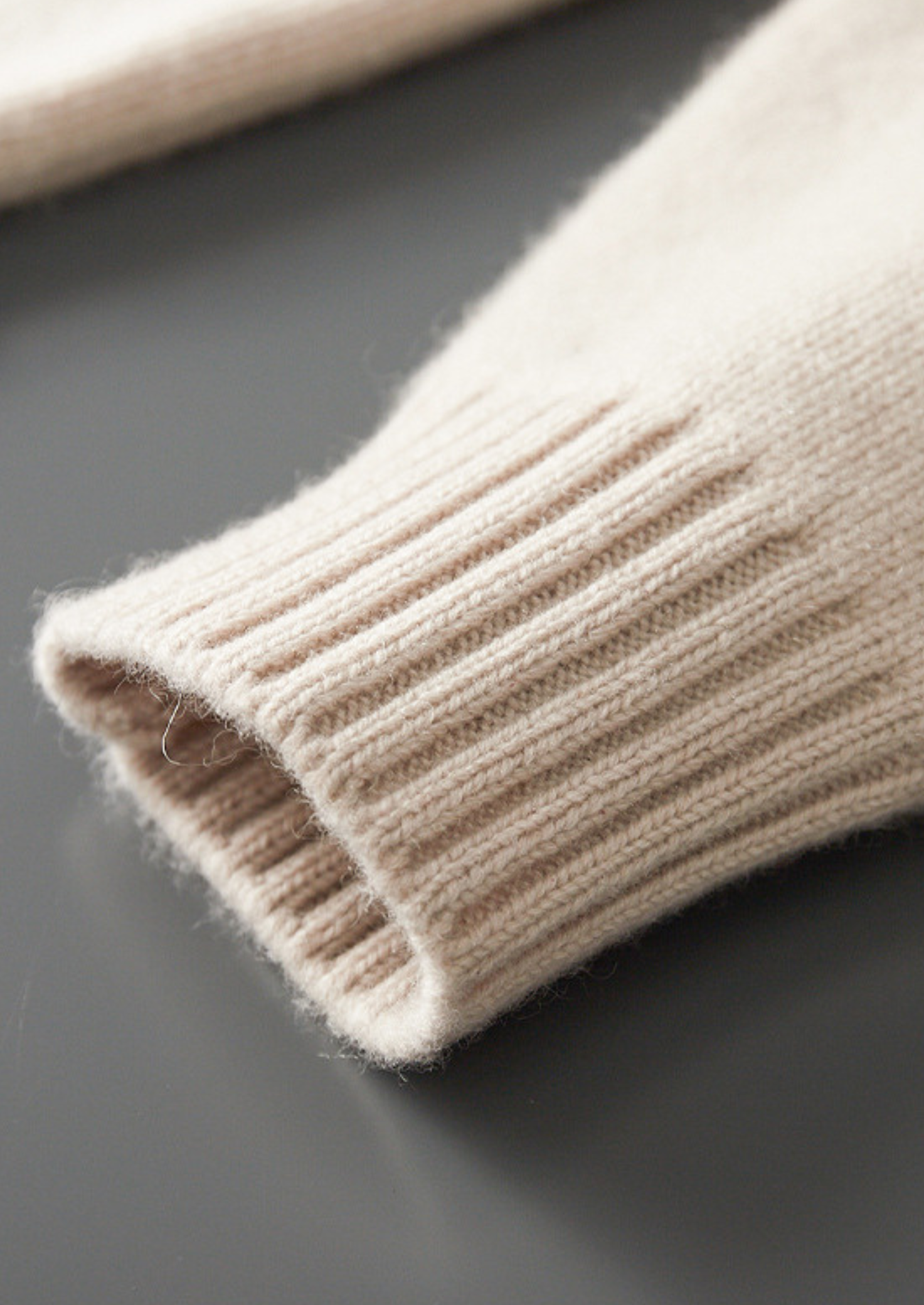 SUÉTER MEIO ZÍPER EM CASHMERE PURO BRANCO GELO