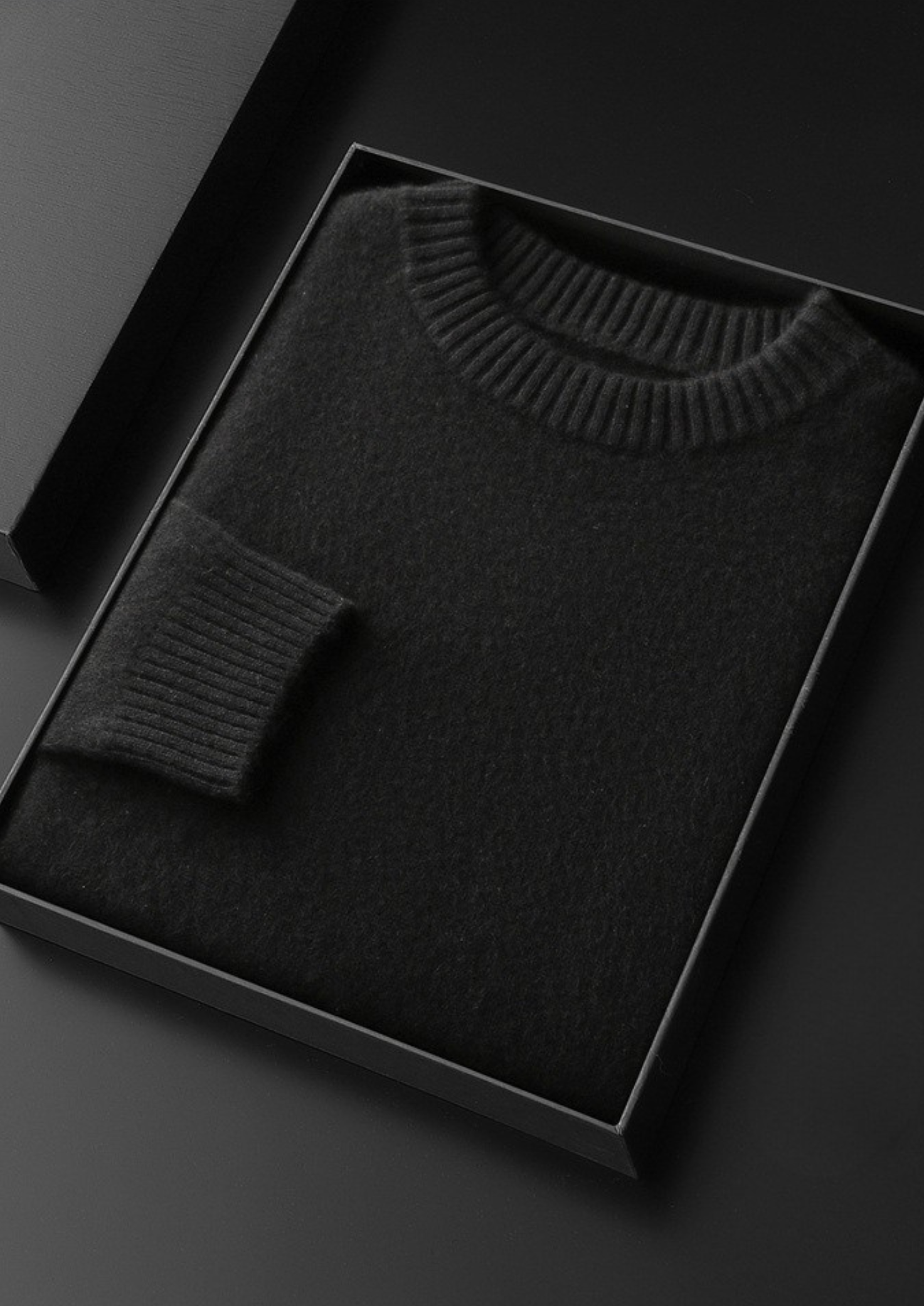 Suéter Gola Careca Essencial Puro Cashmere Preto