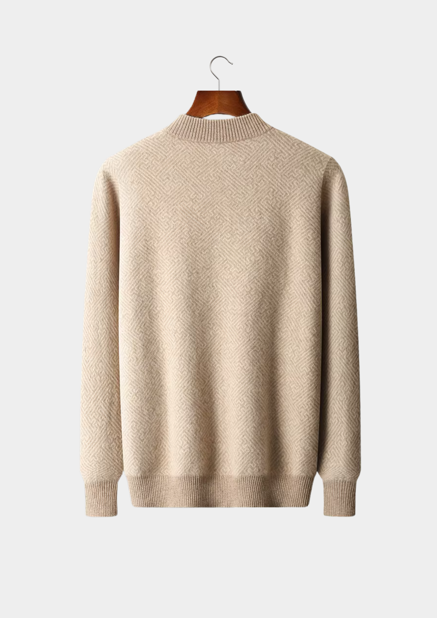 Suéter Premium Cashmere Estampado com Meio Zíper