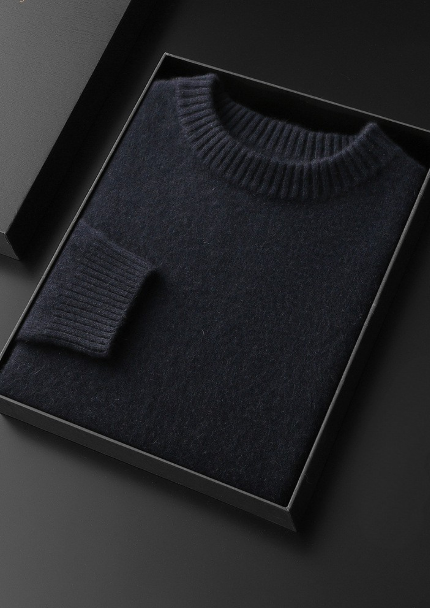 Suéter Gola Careca Essencial Puro Cashmere Azul Marinho
