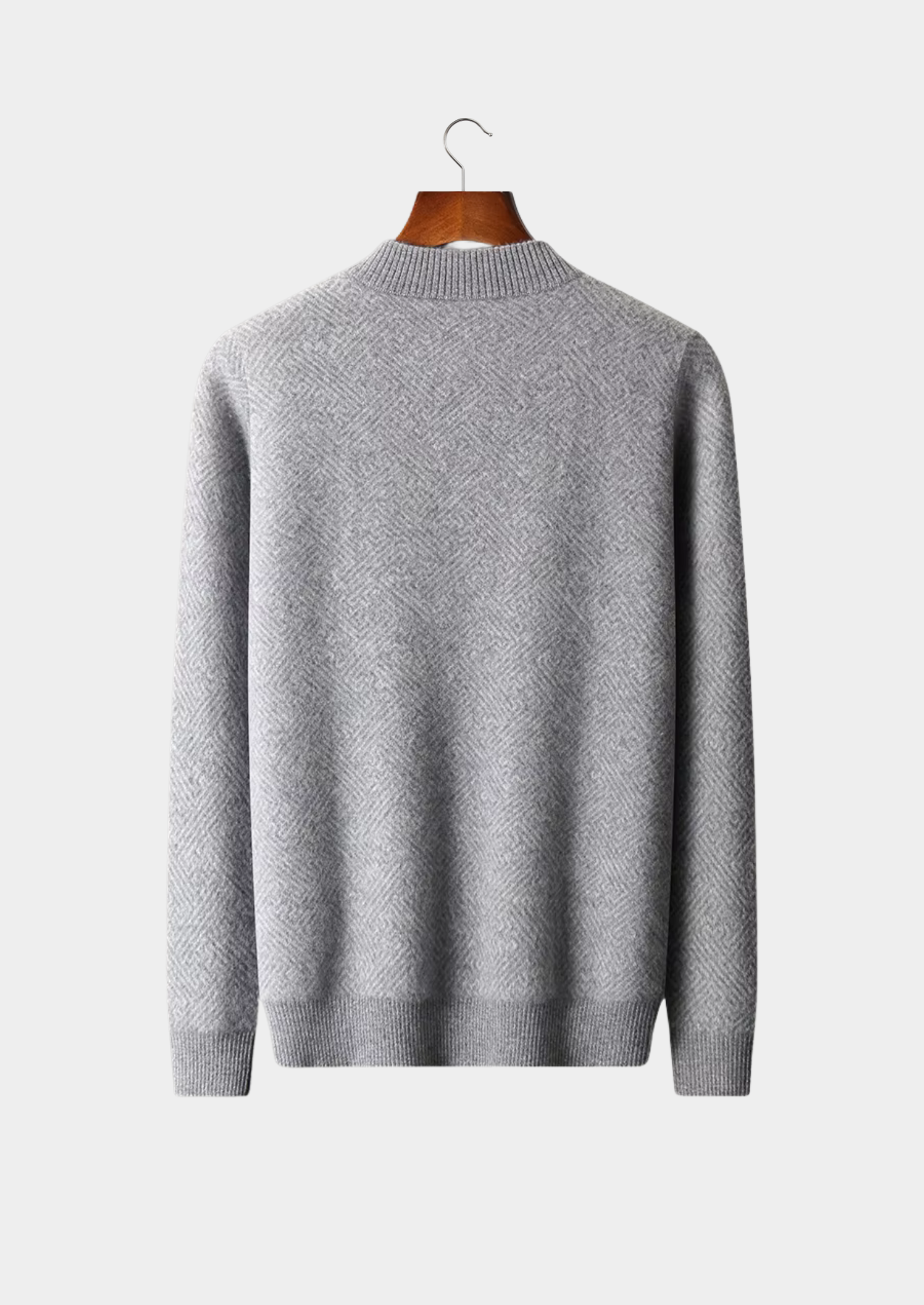 Suéter Premium Cashmere Estampado com Meio Zíper