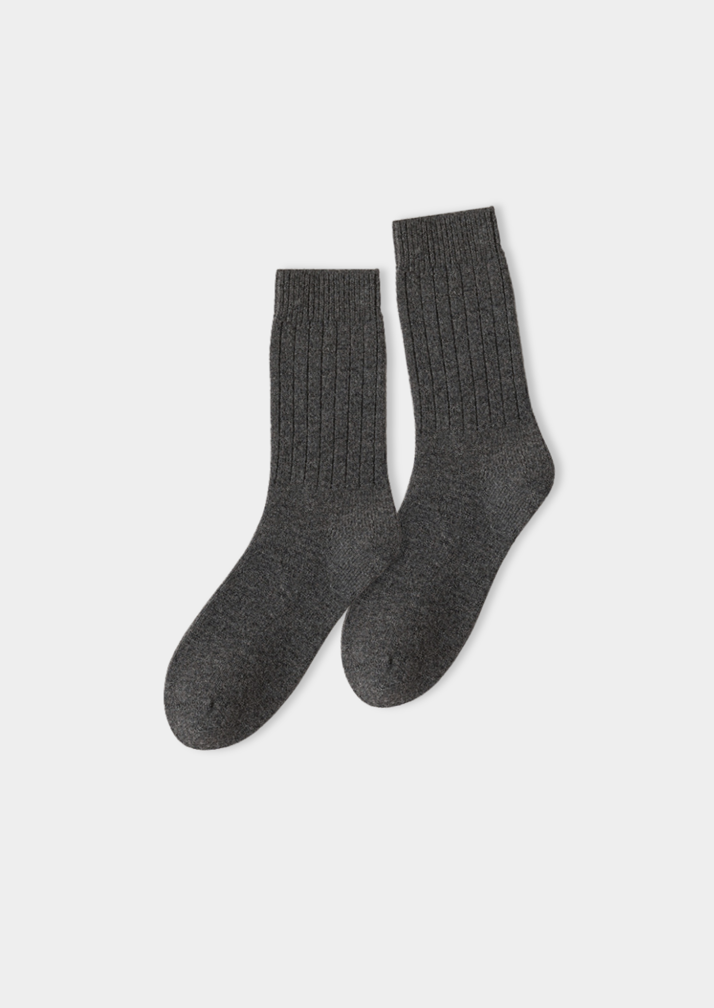 Meias Canelé Ultra Macias em Lã Merino Cinza Escuro