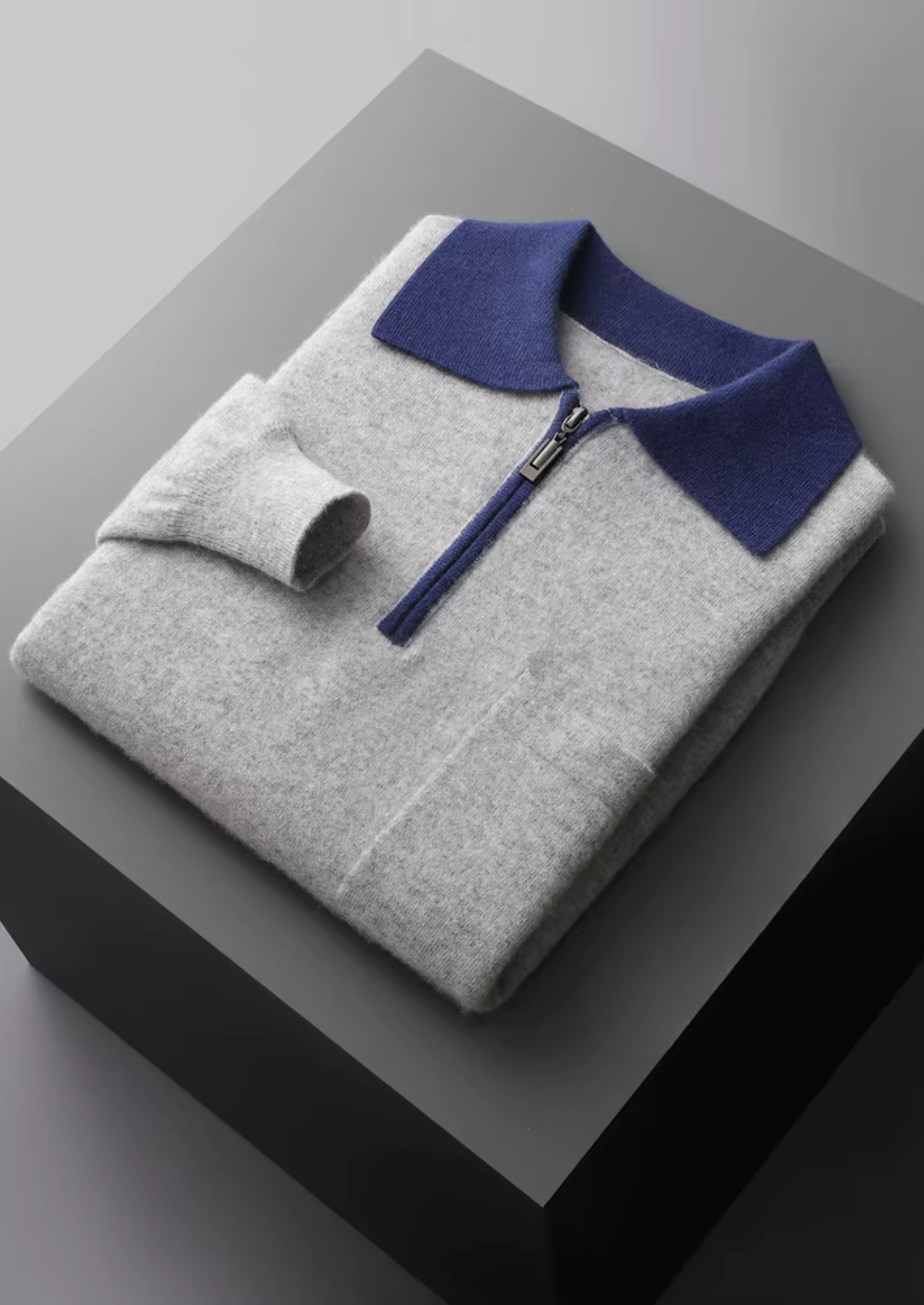 Polo Premium Cashmere Bicolor com Zíper