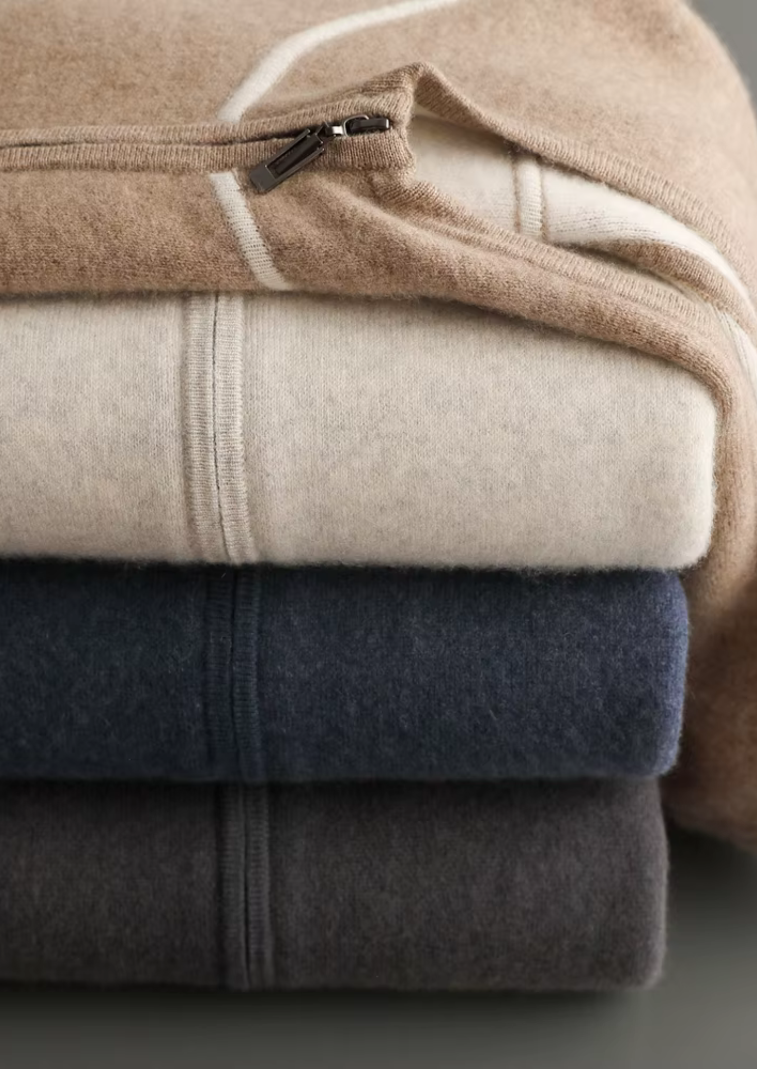 Moletom Premium em Cashmere Bicolor com Zíper
