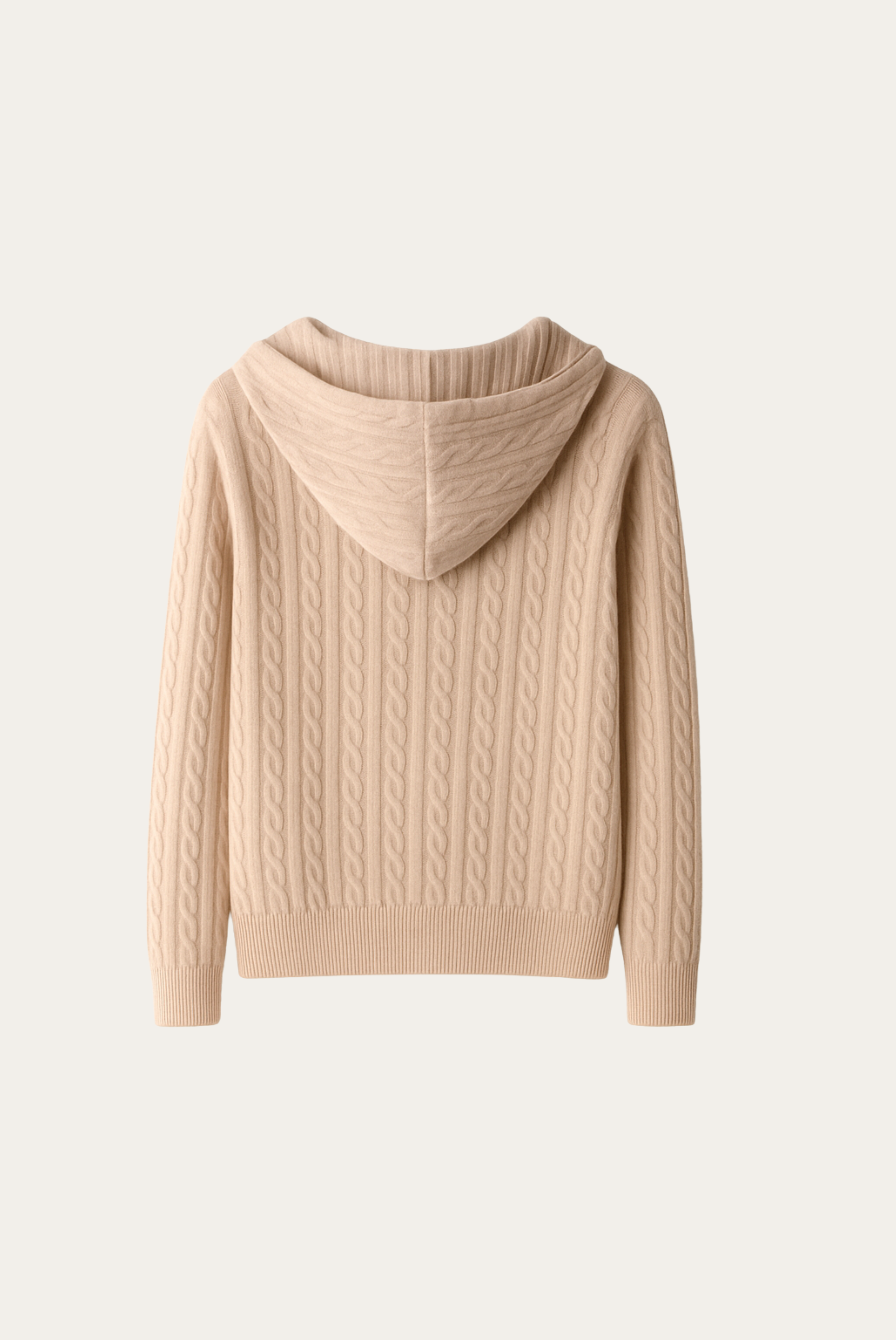 Jaqueta de Cashmere com Zíper Bege