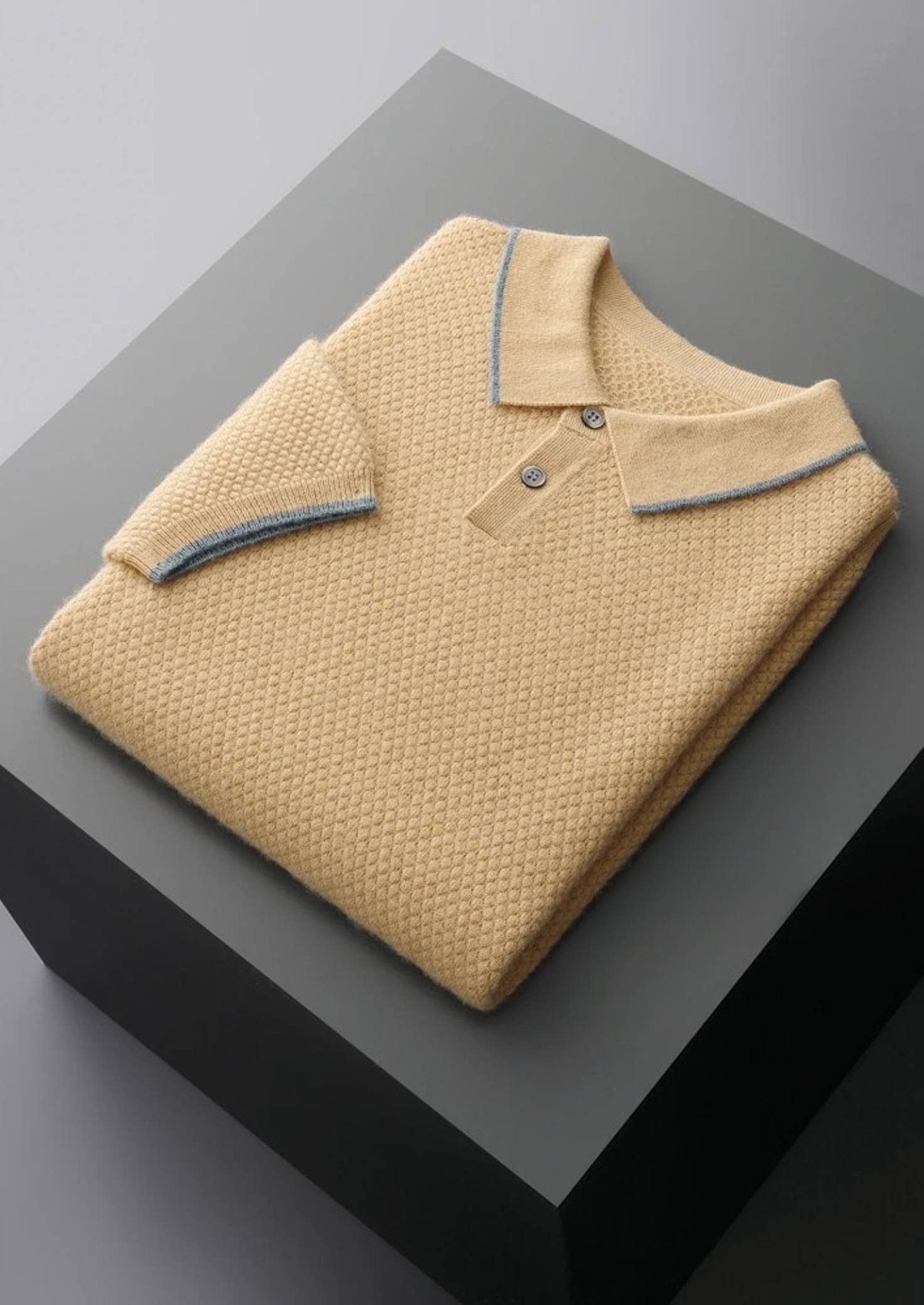 Polo Premium Cashmere Mostarda Bicolor