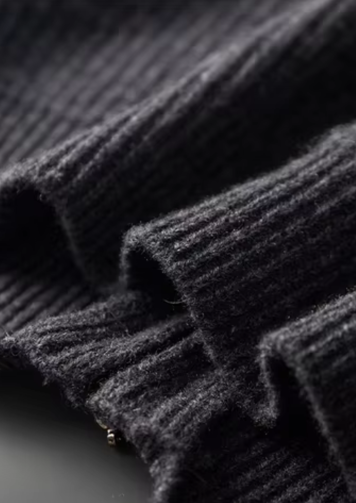 Cardigan de Lã Merino Extrafina com Gola Funil e Zíper Duplo