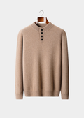 SUÉTER COM BOTÕES EM CASHMERE PURO BEGE