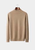 Suéter Mockneck em Cashmere Puro Bege