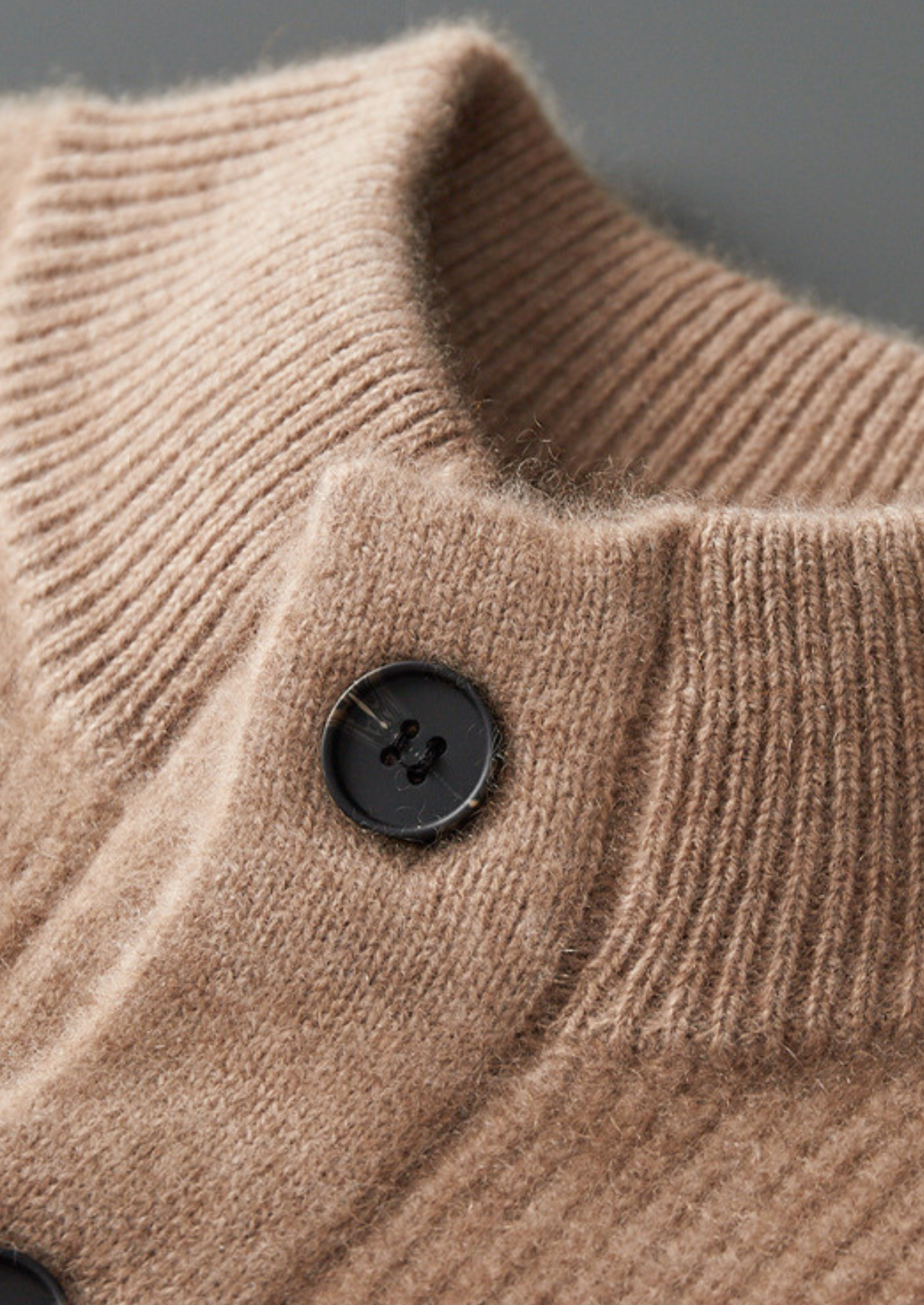 Camisa Overshirt com Botões em Caxemira Pura - Bege