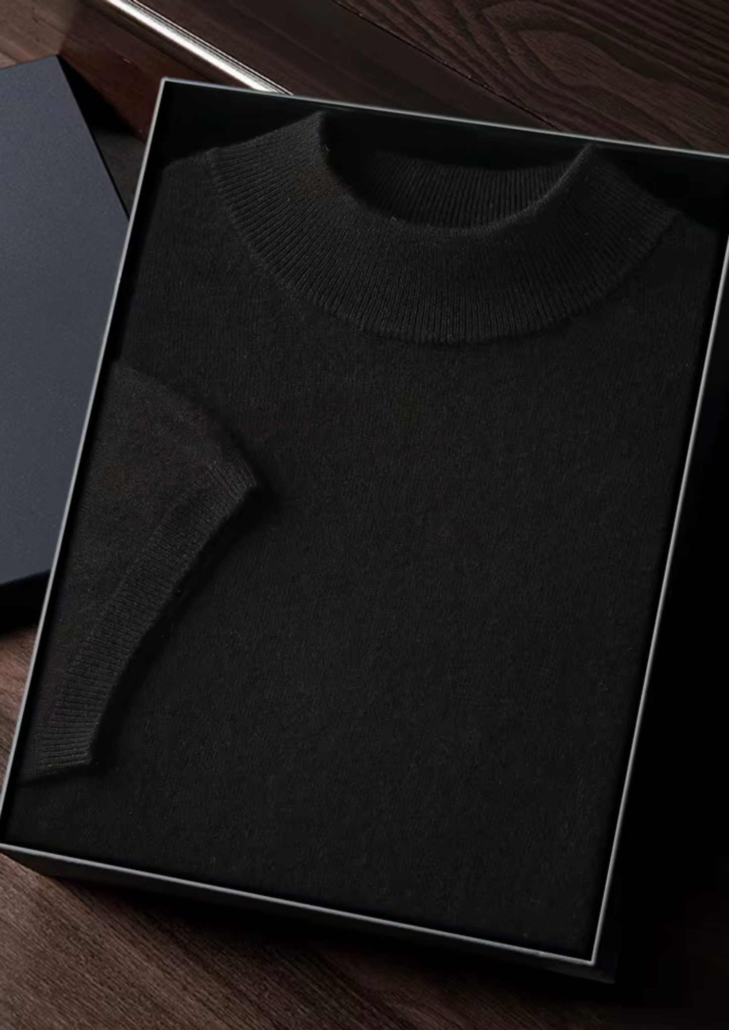 Camiseta Gola Alta em Cashmere Premium