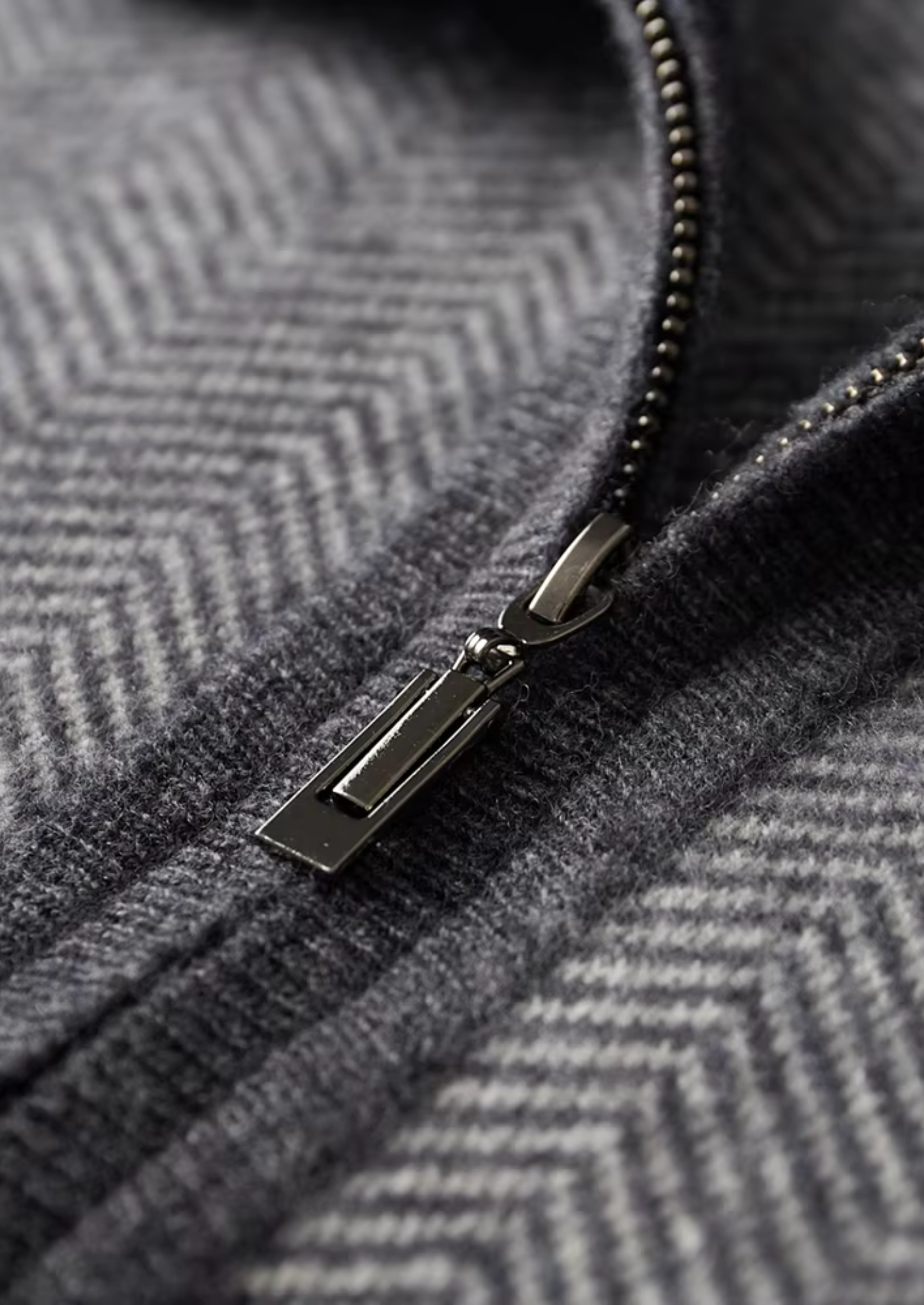 Conjunto Herringbone Cinza em Lã Merino Extrafina Pura