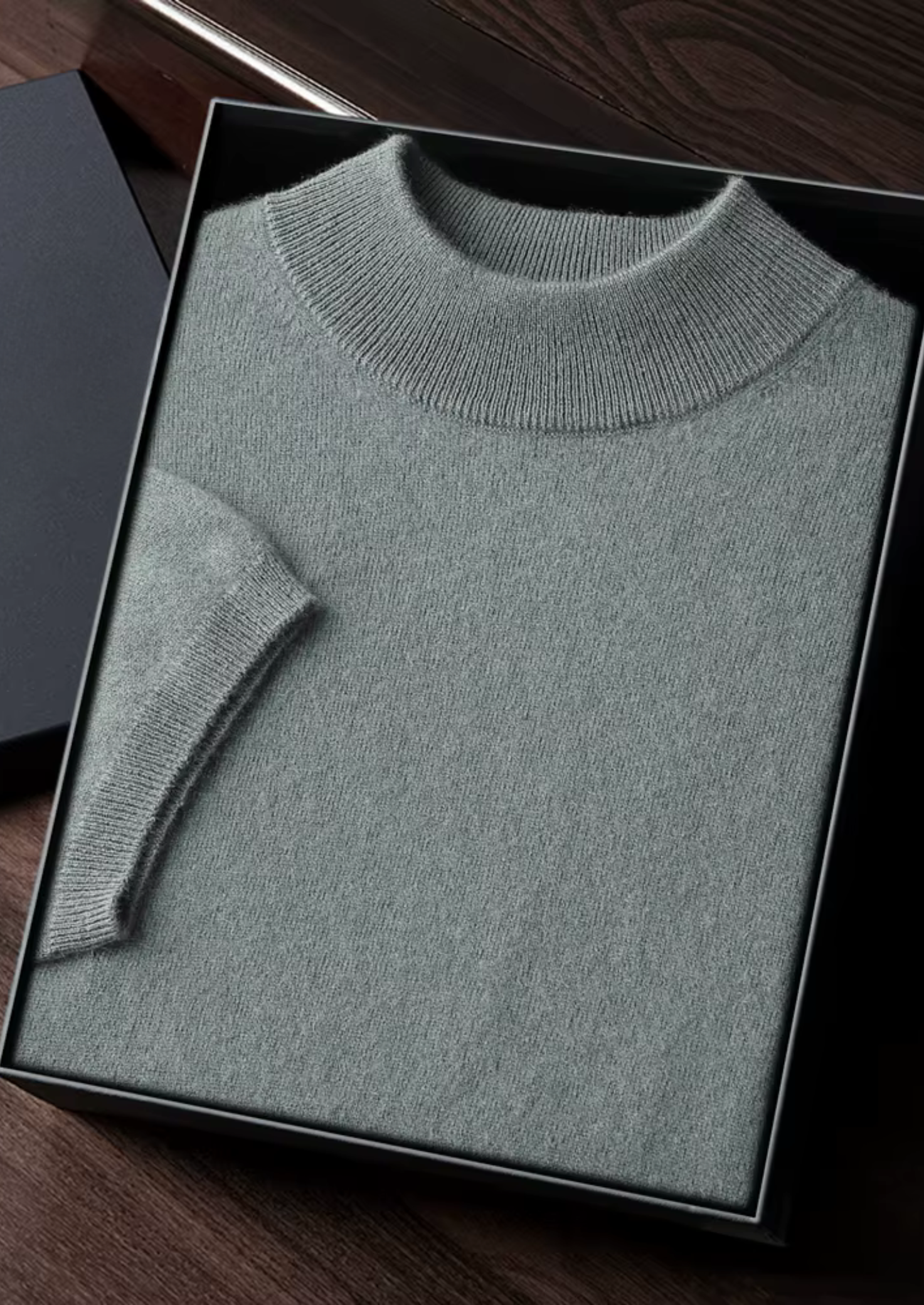 Camiseta Gola Alta em Cashmere Premium