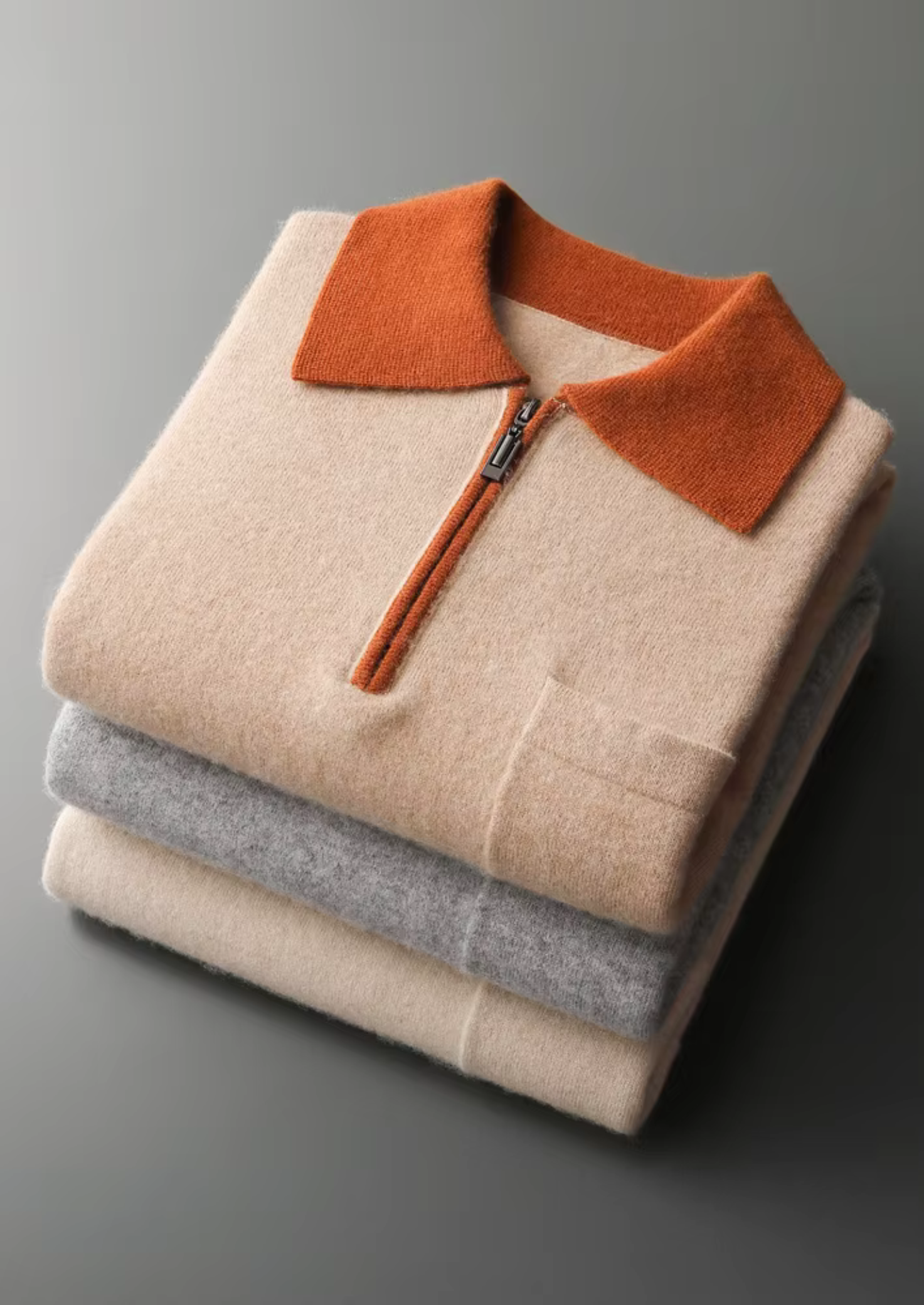 Polo Premium Cashmere Bicolor com Zíper