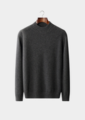 Suéter Gola Alta Cashmere Puro Cinza Escuro