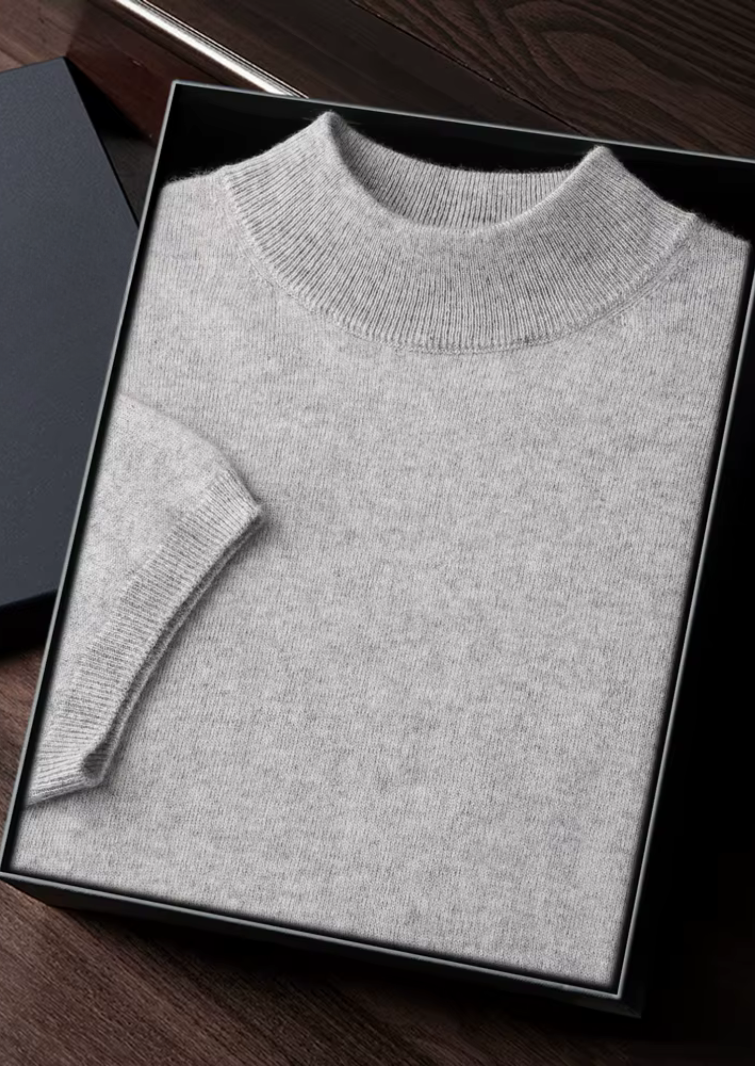 Camiseta Gola Alta em Cashmere Premium