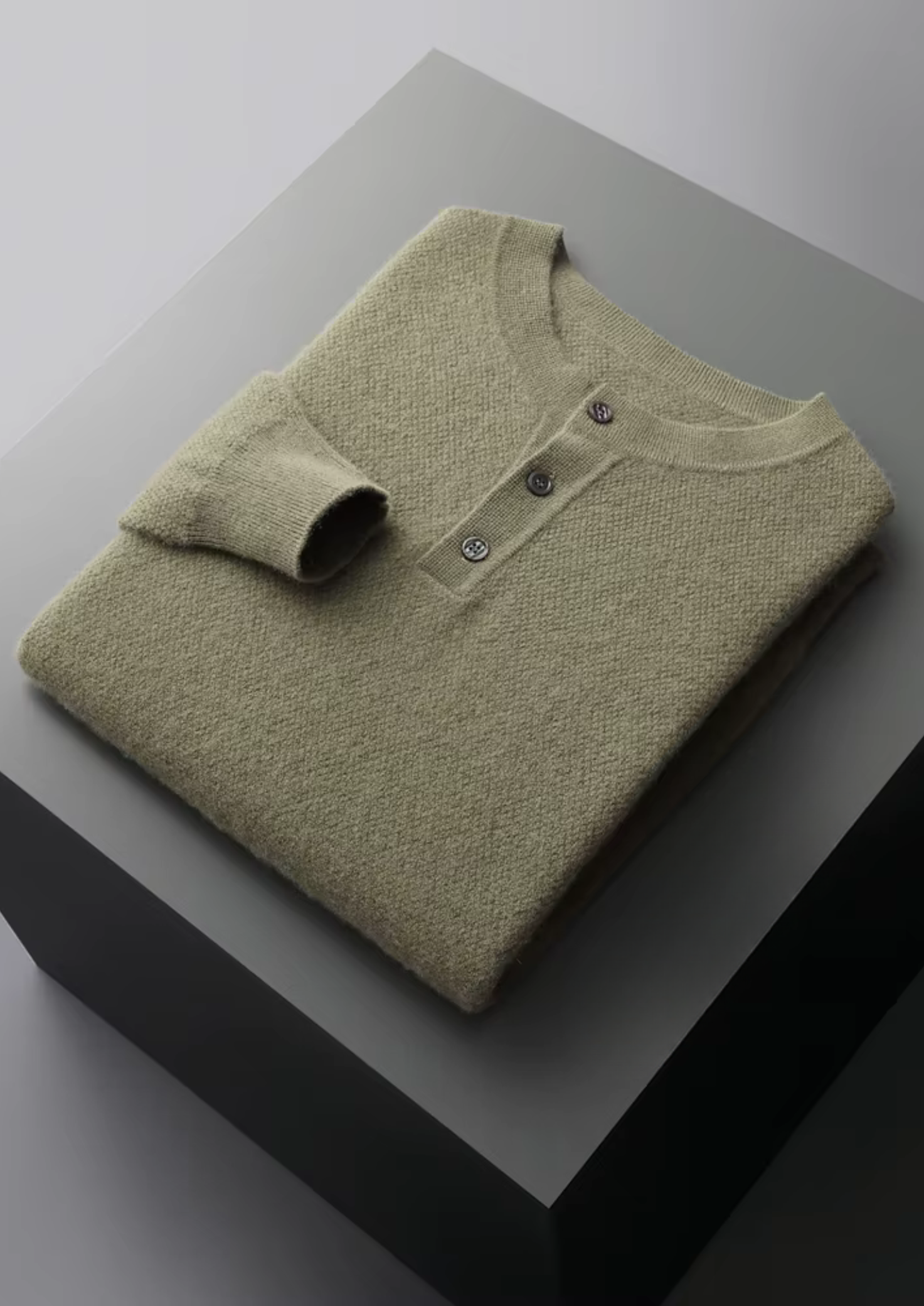 Suéter Henley Clássico em Cashmere Premium